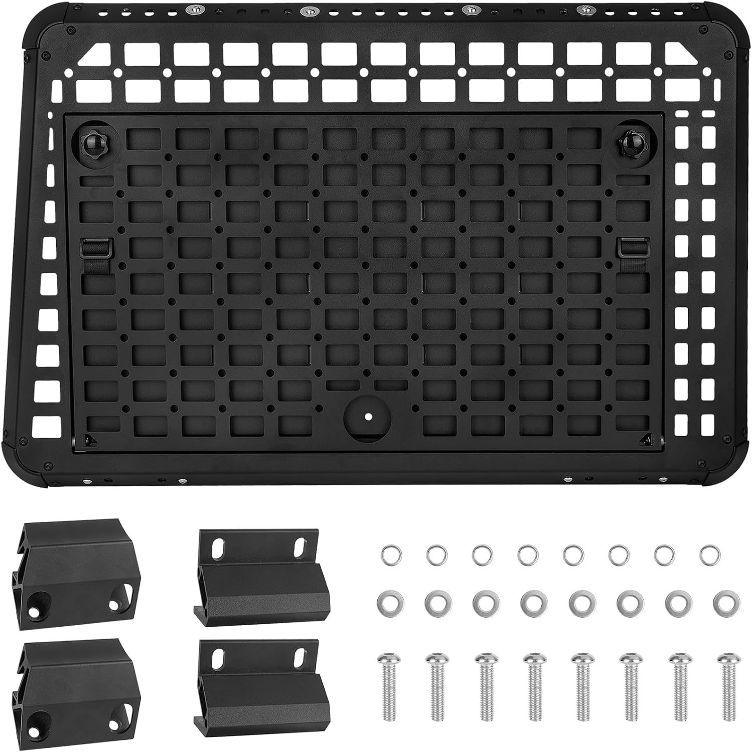 Rear Window Molle Panel with Fold-Down Table - Tactical Modular Rear Window Storage Panels for 2018-2025 Jeep Wrangler JL Off Road Camping Accessories (Passenger Side)