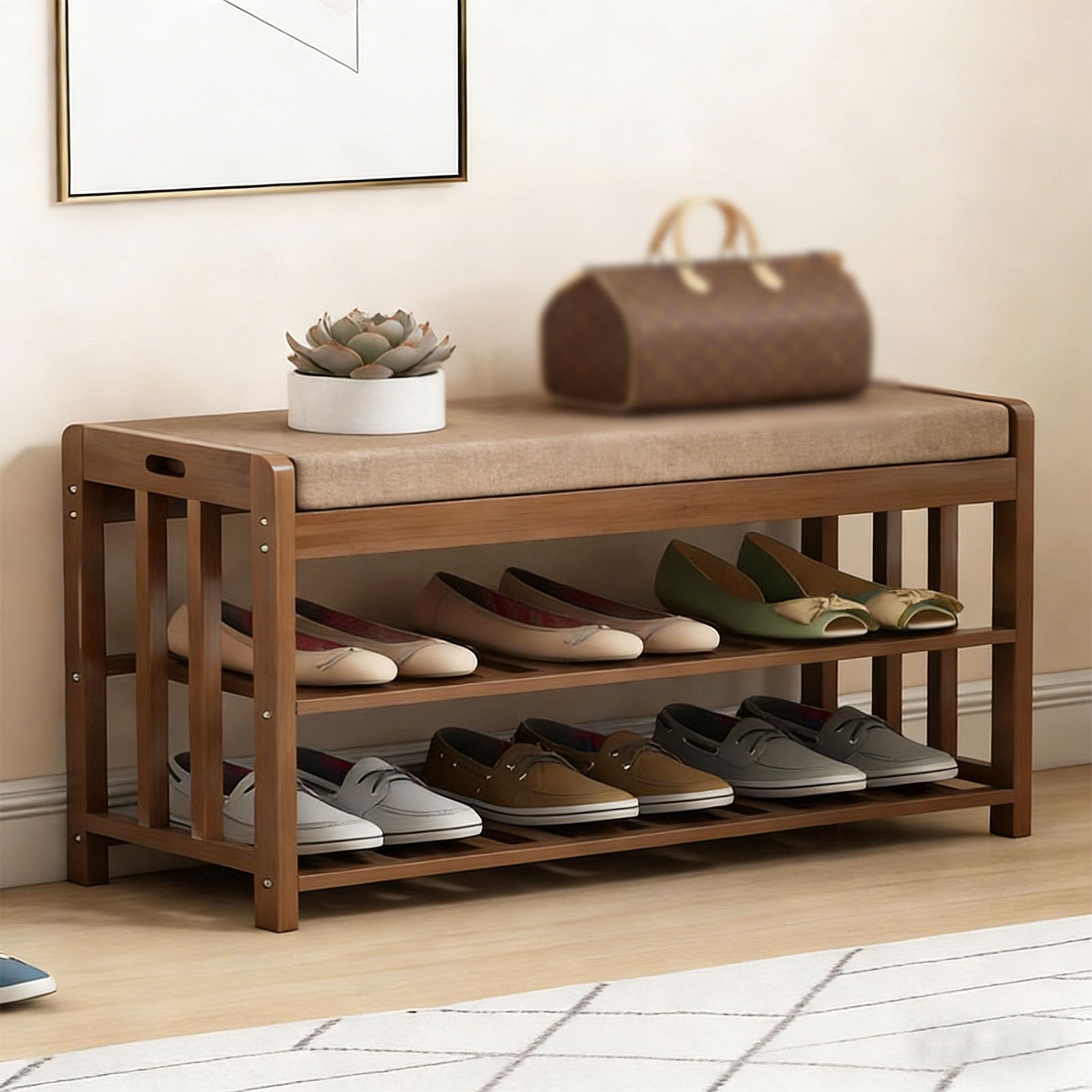 Meuble pour ranger les chaussures efficacement banc solide gain de place entrée encombrée 70cm
