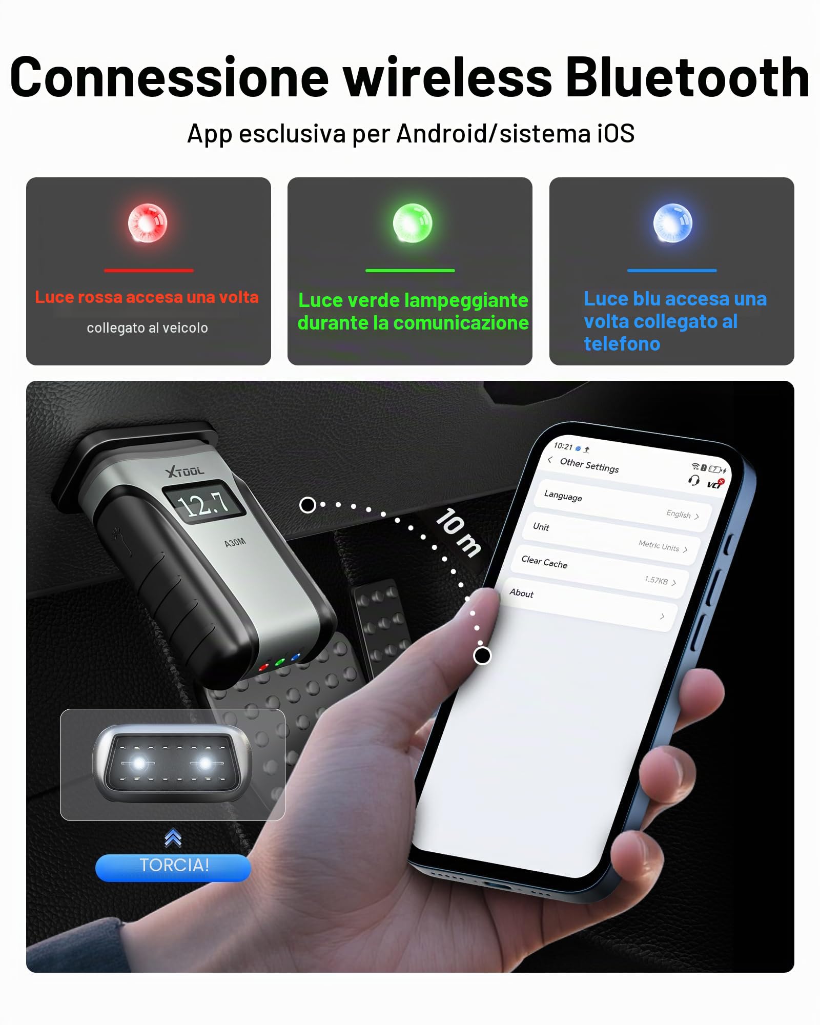 XTOOL Anyscan A30M Kit Scanner OBD2, Strumento Diagnostico Bluetooth OBD2 con Aggiornamenti Gratuiti, 26 Reset, Dati in Tempo Reale, Strumento Diagnostico Auto Bidirezionale per Tutti i Sistemi per