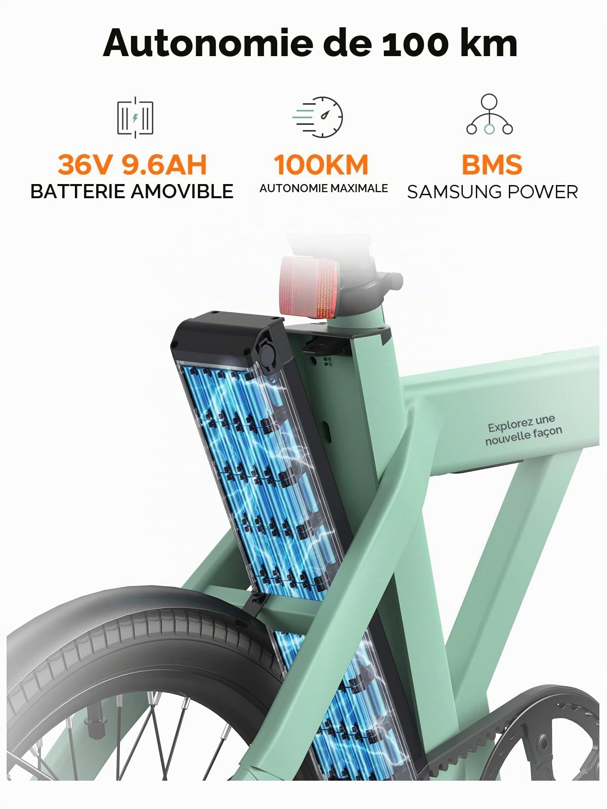 ENGWE Velo Electrique Homme-vélo électrique Batterie 36V 9.6Ah, P20 | jusqu'à 80 km, vélos électriques Moteur 250W Max 25km/h, Velo Electrique Pliable Pneus 20 * 1,95 Pouces,