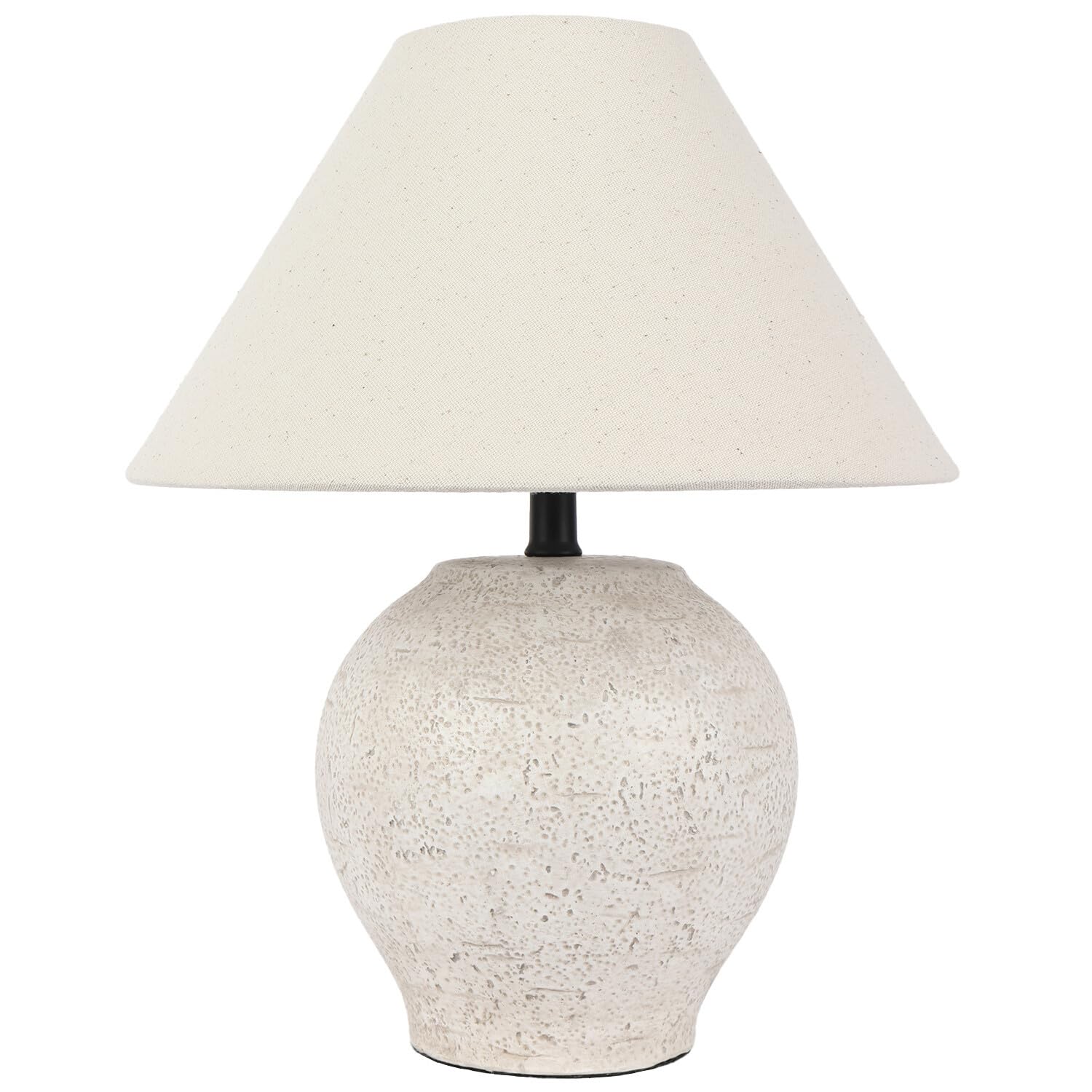 wilko Sarah Table Lamp Cream, Textured Ceramic Base, Small Edison Screw, 34cm Height, 28cm Width, 1.5m Cable