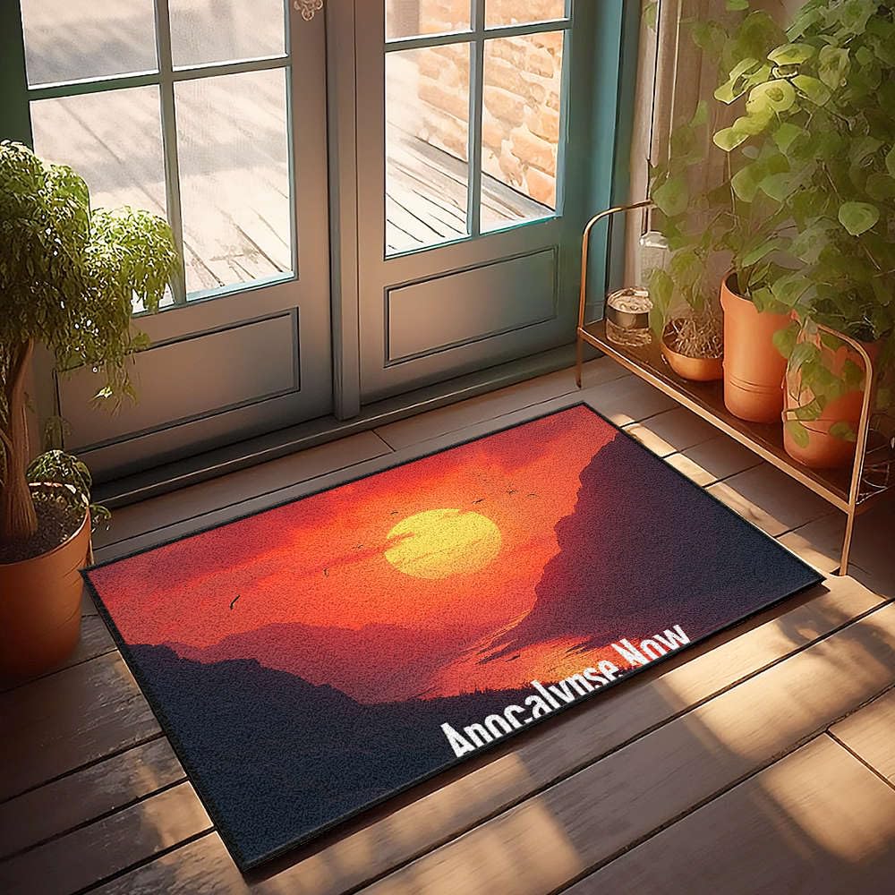 Tapis de bienvenue Sunset Over Mountains paillasson extérieur Apocalypse Now