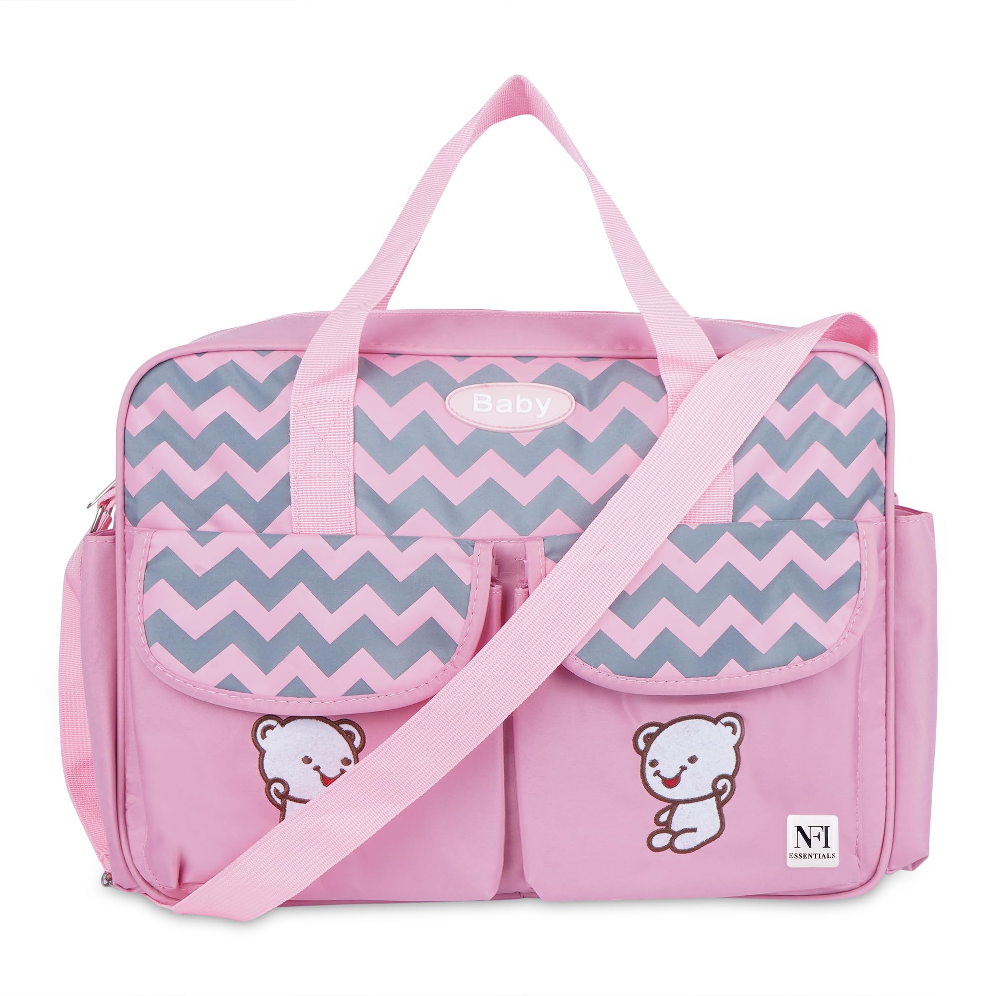 NFI essentials Newborn Baby Diaper Changing Mother Bag Baby Things Carry Bags for Mothers Maternity Hospital Bag for Mom and Baby Daiper Bags (BB-2-Pink)