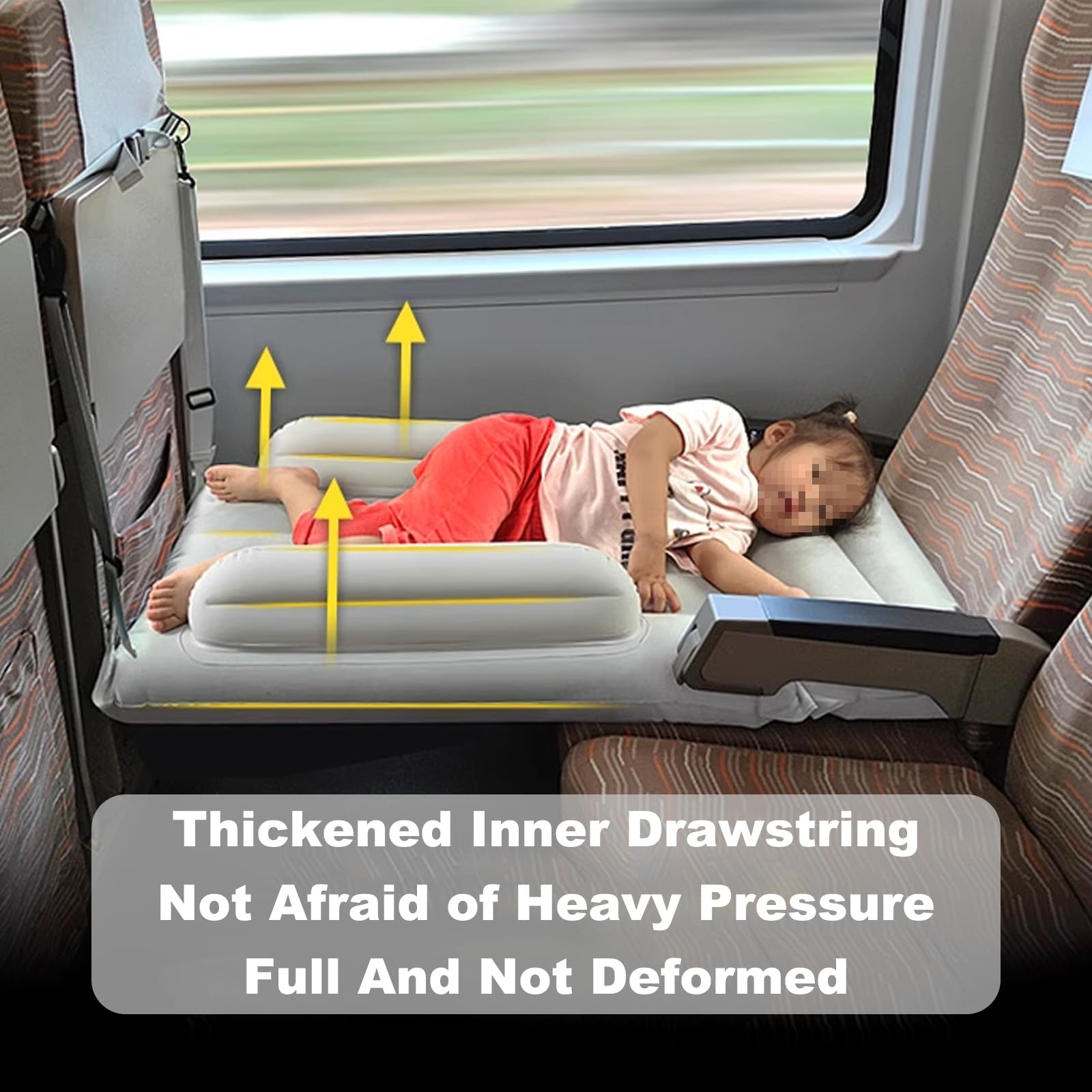 Lettino da Viaggio Gonfiabile per Bambini Lettino da Aereo Gonfiabile per Bambini Lettino da Viaggio per Bambini Portatile Cintura di Sicurezza e Borsa per Il Trasporto Incluse,A