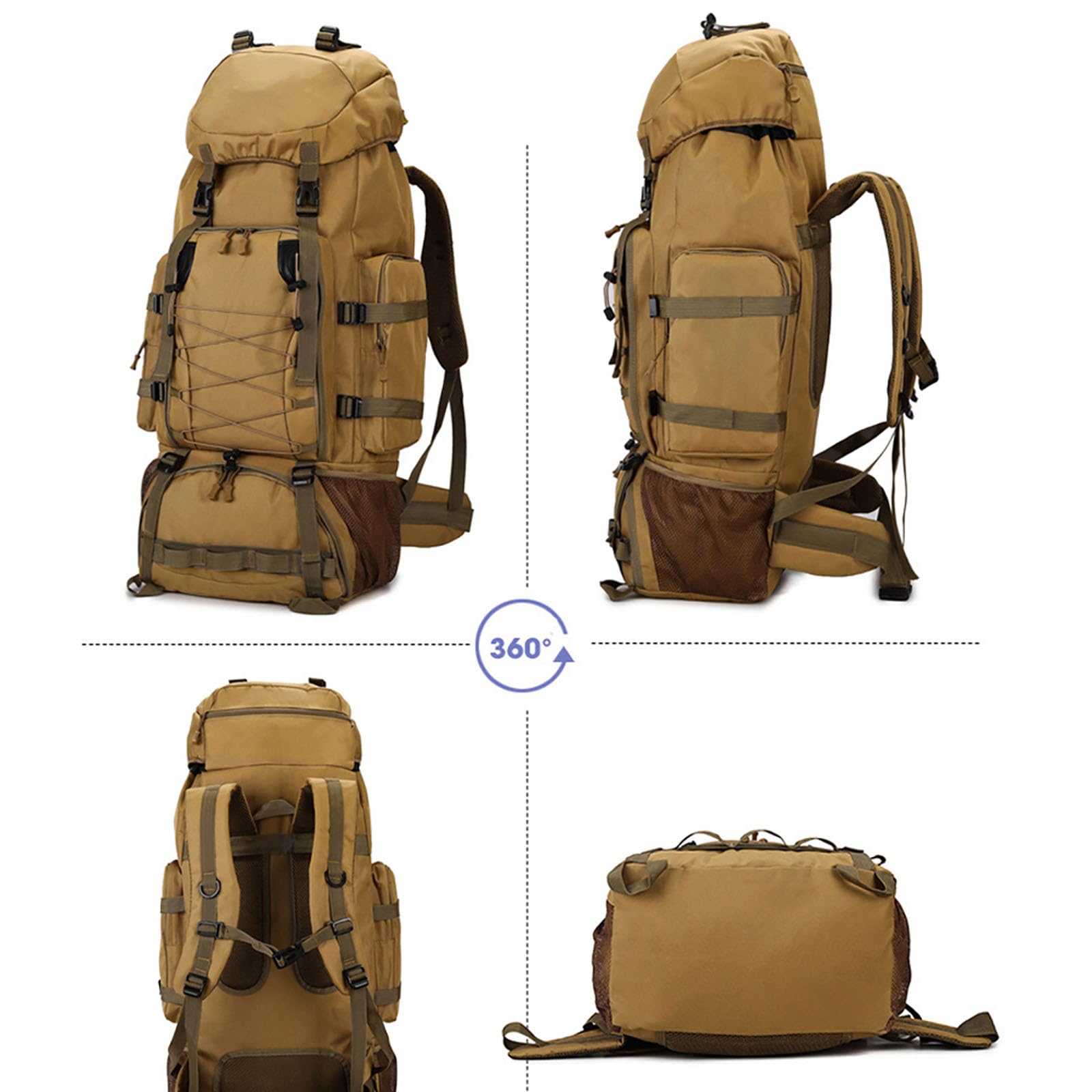 Zaino militare 90 l, zaino da trekking impermeabile, mimetico, zaino tattico da trekking, caccia, grande zaino da viaggio per uomo e donna