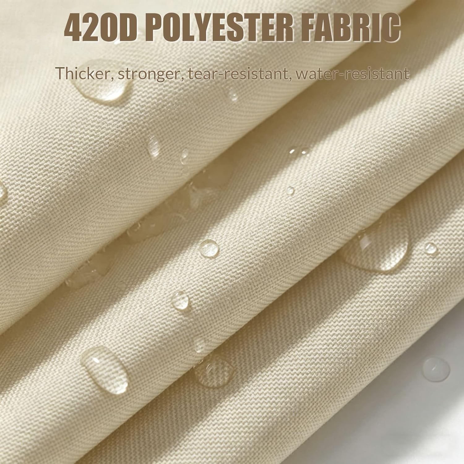 8' x 12' Rectangle Waterproof Sun Shade Sail, Sail Shades Canopy Cloth Shelter Cover, 95% UV Blockage & Water Resistant, Sunshade Awning Canopies Outdoor for Patio Garden Backyard Deck -Cream