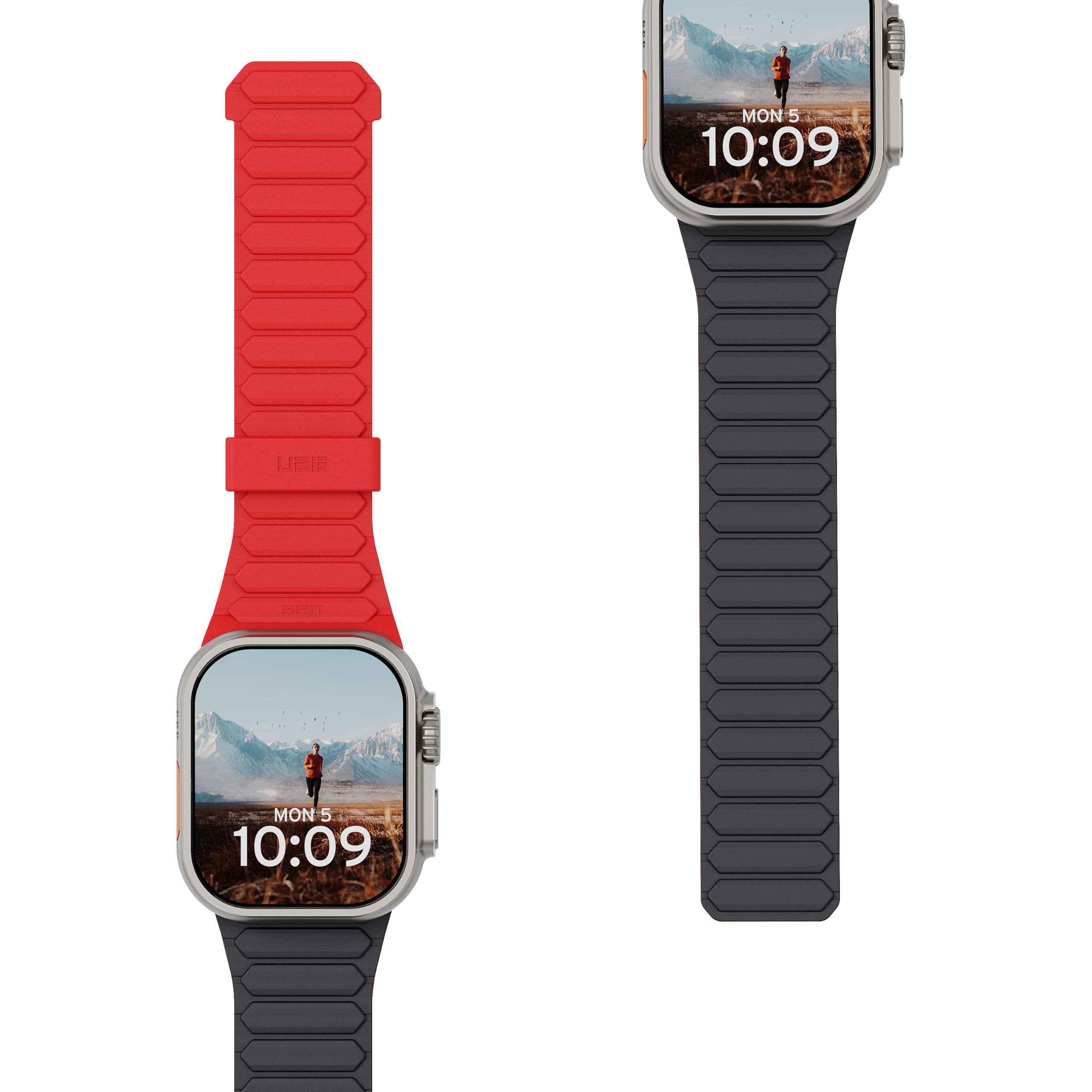 URBAN ARMOR GEAR UAG Bracelet de montre magnétique réversible double face en silicone compatible avec Apple Watch 49/46/45/44 mm et 42/41/40 mm Pathfinder Bracelet de montre magnétique réversible
