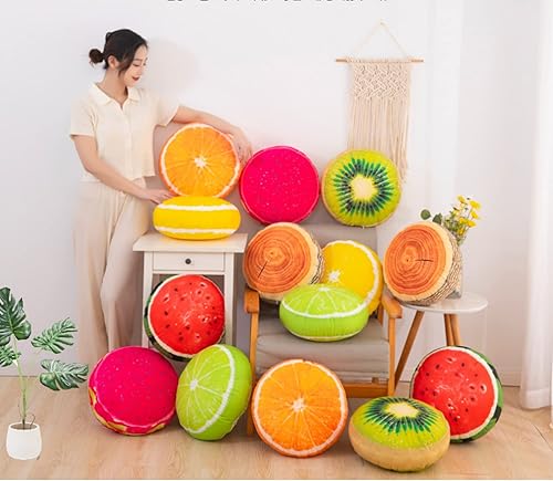 Miniatura 4 de Cojín de fruta Cojín redondo grueso Cojín reposacabezas (13.7 pulgadas, estaca de madera)