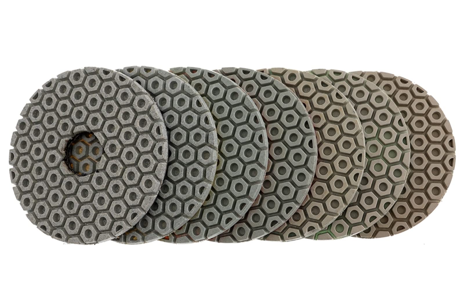 7 Unidades/juego De Almohadillas De Pulido De Diamante De 4 Pulgadas, Almohadilla De Pulido Seca/húmeda De 100mm Para Discos De Molienda De Hormigón De Piedra De Mármol De Granito,50