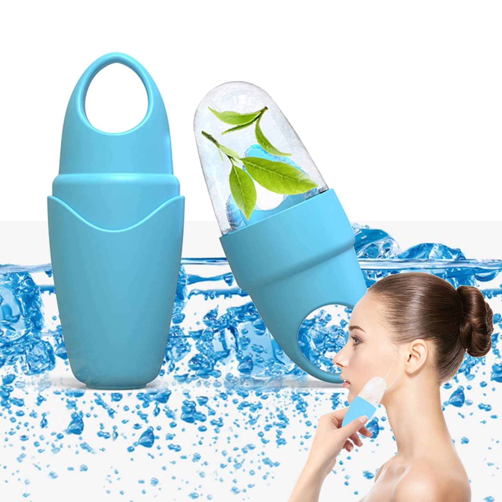 Ice Roller for Face and Eye, Ice face roller,Gua Sha Facial Tools, Facial ice roller, Skin Care Tools,Ice mold for face… (blue-eyes)