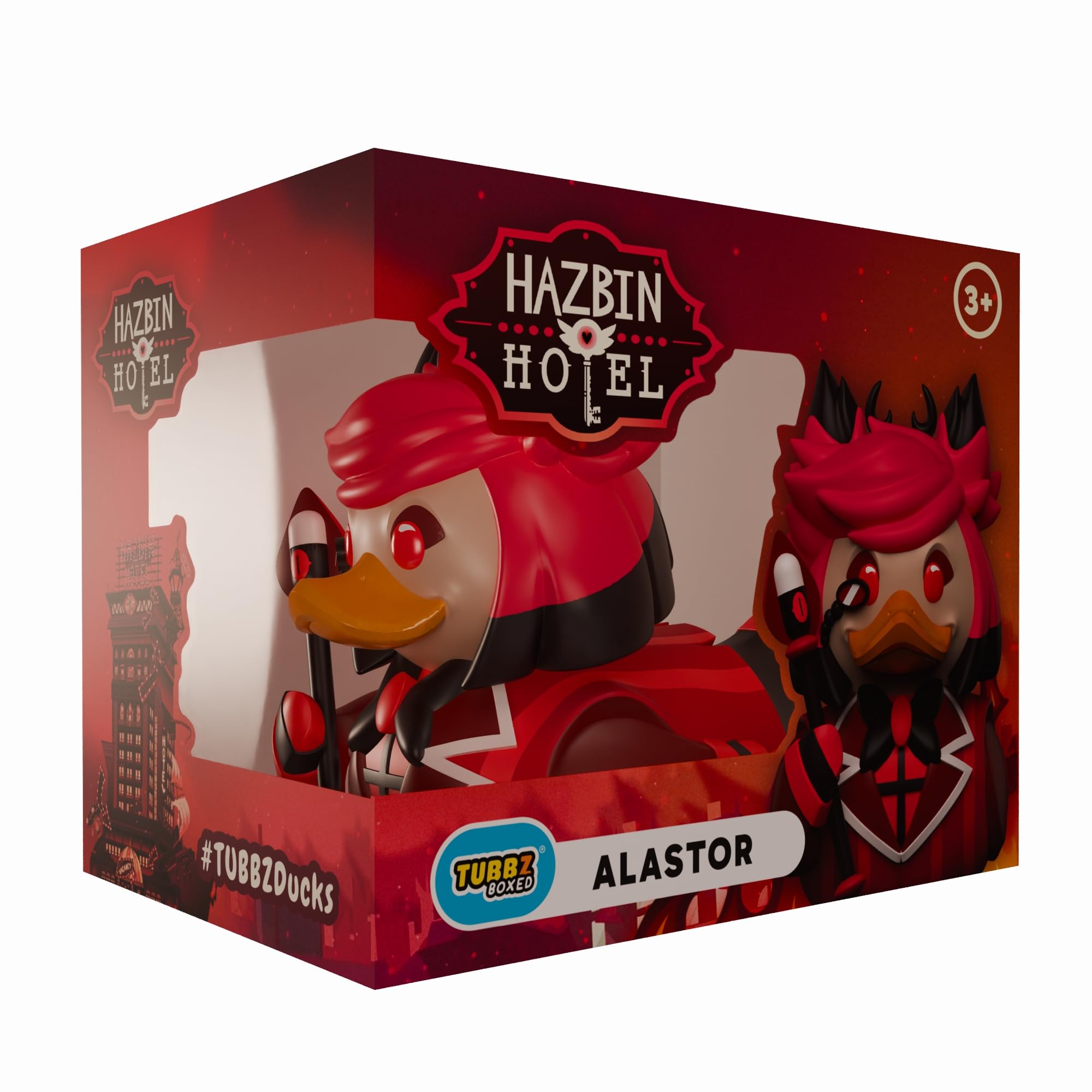 TUBBZ Boxed Edition: Hazbin Hotel - Alastor Cosplaying Rubber Duck Vinyl Figure – Official Collectible for Fans of Hellaverse
