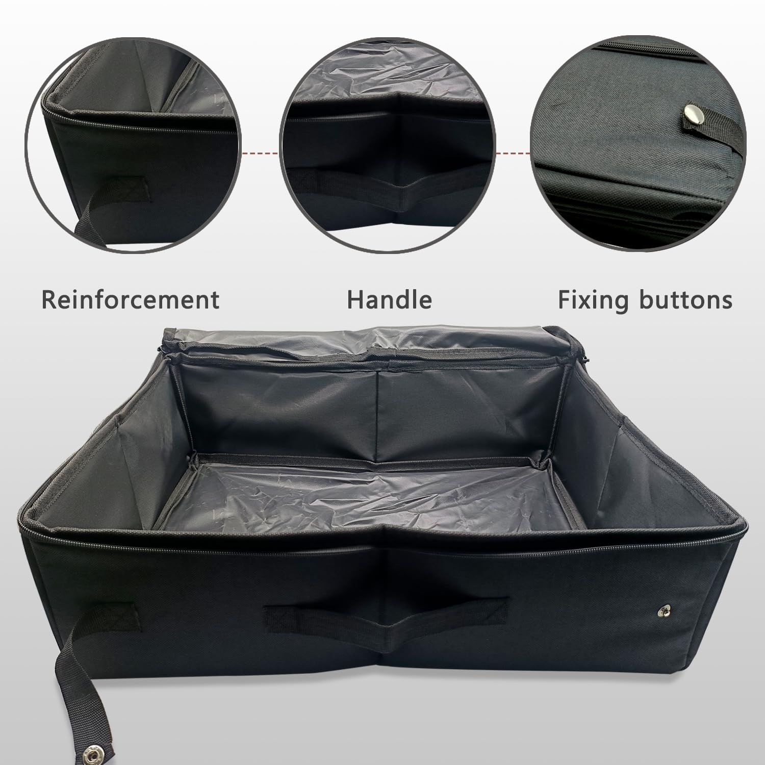 Lettiera da Viaggio per Gatti con Coperchio, Lettiera Pieghevole Portatile per Gatti con Pala, Impermeabile, Facile da Pulire, Adatto per Interni, Esterni, 47 * 36 cm, XXL, Nero