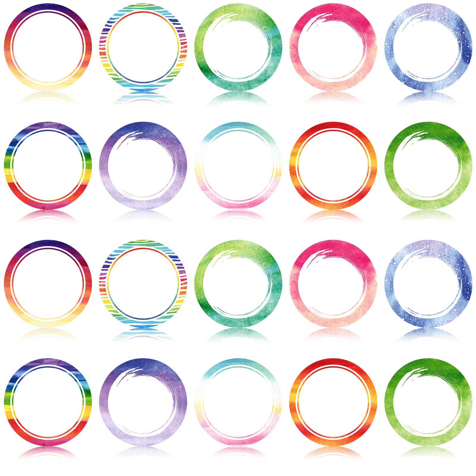 Outus 120 Pcs Watercolor Circle Cutouts for Classroom 3.94 Inch Large Paper Circles Round Watercolor Bulletin Board Decoration Themed Die cuts for DIY