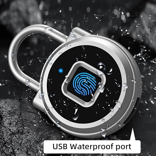 Miniatura 5 de Cerradura de huellas dactilares, bloqueo Bluetooth, pequeño candado de huellas dactilares con cerradura inteligente sin llave, resistente a la