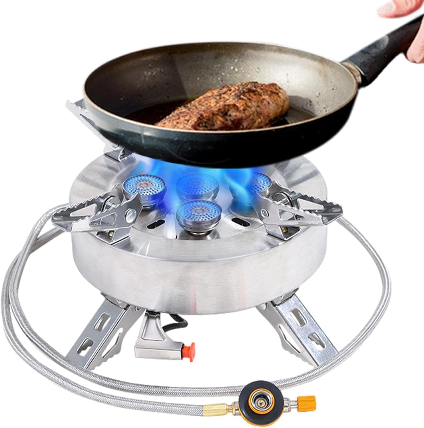 Amazon シングルバーナー アウトドア バーナー 12800W 軽量 分離型 CB缶/OD缶対応 高熱率 強力火力 防風 圧電点火式 安全性高く 高効率発熱量 軽量 自由に火力調節