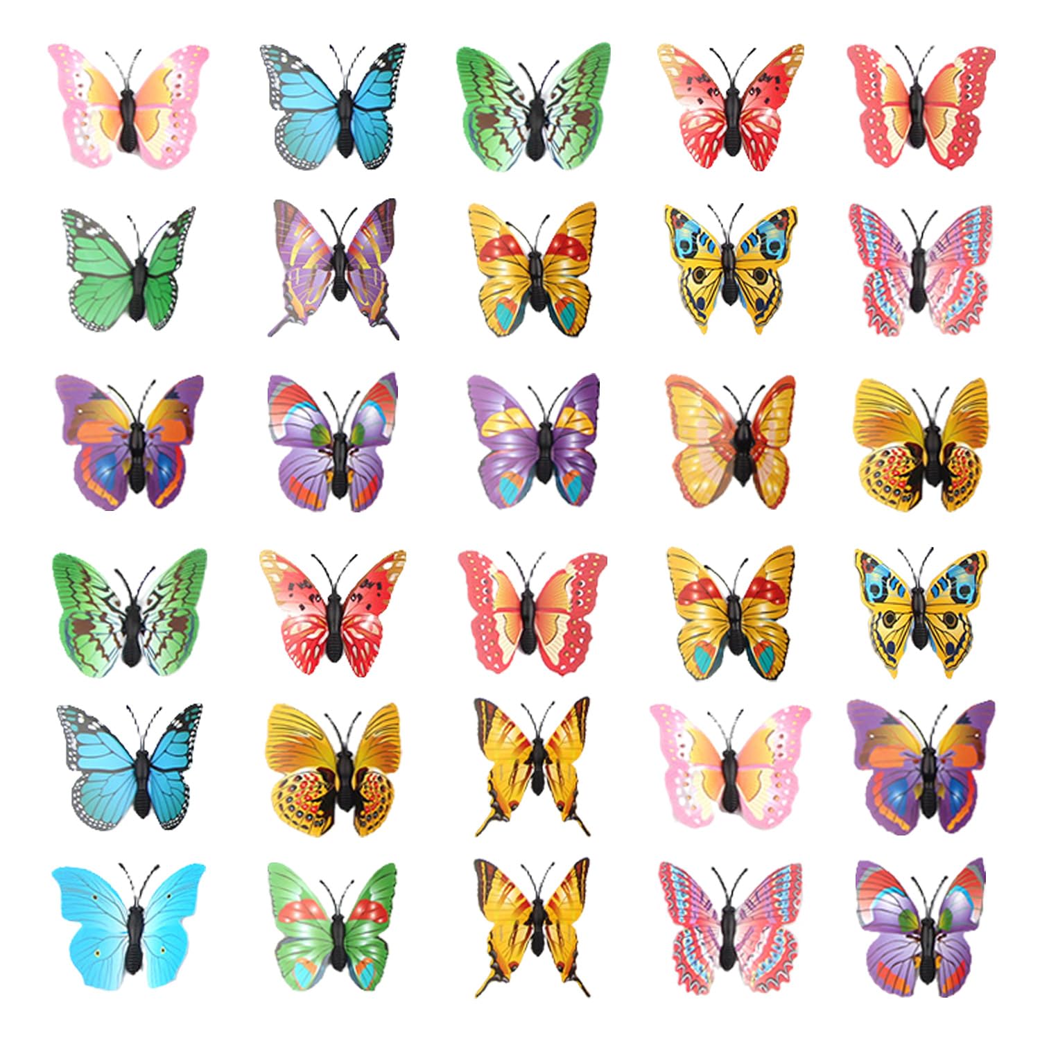 20 Papillons Décoratifs Avec épingles - Décoration 3D Multiusage Pour Maison, Vêtements, Rideaux