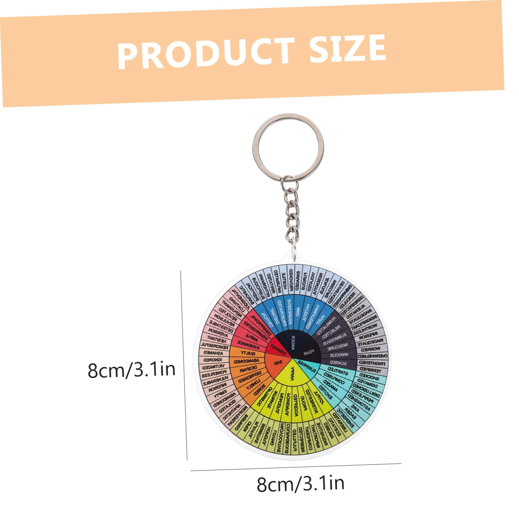 VANZACK Emotion Wheel Keychain Aluminum Alloy Feeling Wheel Pendant for Friends