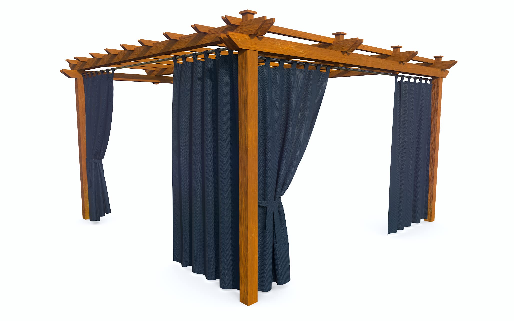 Tenda da Giardino, Impermeabile, per Patio, Balcone, Pergola e Gazebo, Passanti con Chiusura a Strappo, Protezione da Sole, Pioggia e Vento, Blu Marino, 200 x 155 cm, 4 Pezzi