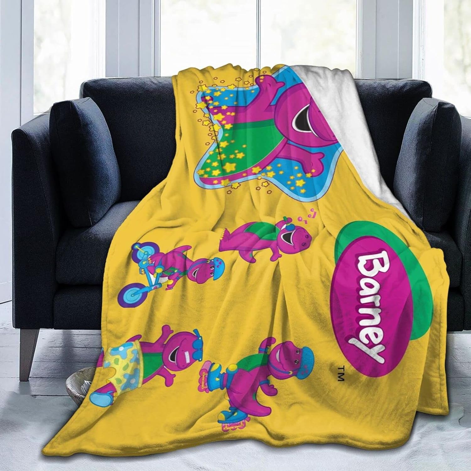 ECLUT BarneyTheDinosaur Blanket Fleece Lightweight Cozy