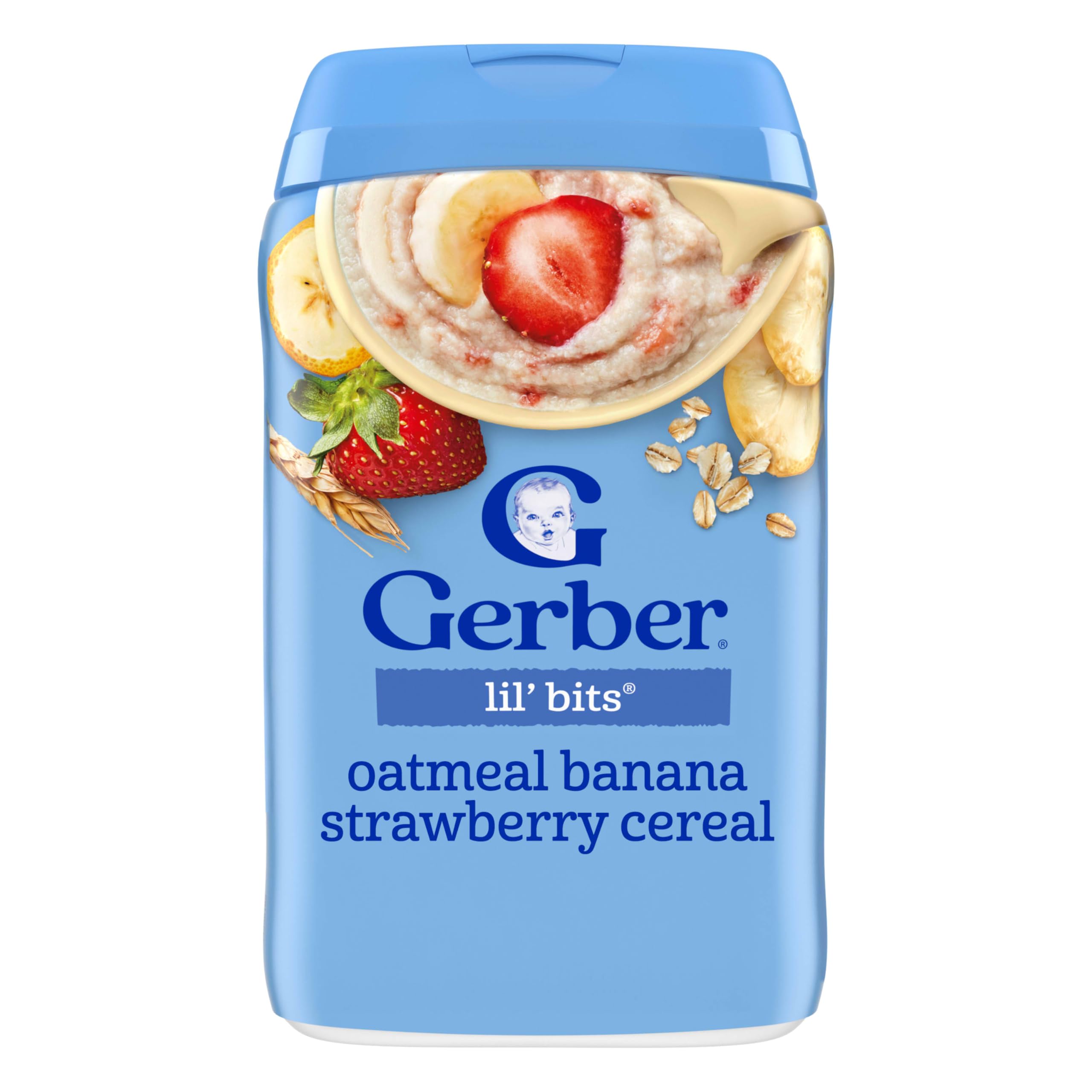 Gerber Lil Bits Oatmeal Banana Strawberry Cereal, 227 g