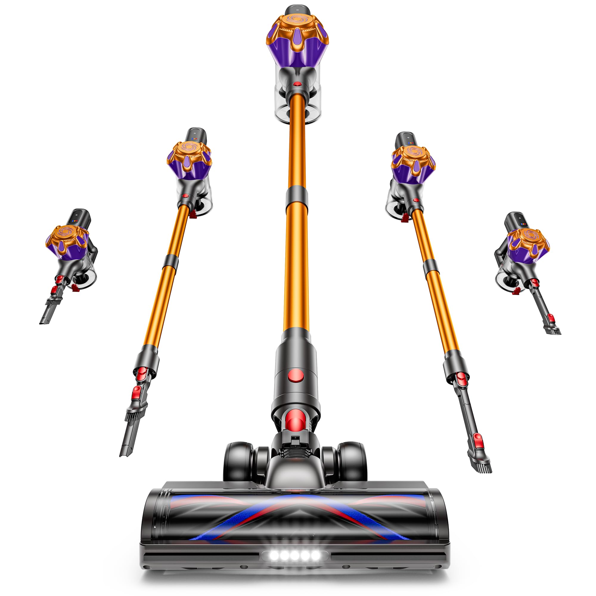 Cordless Vacuum Cleaner, 580W 50Kpa Powerful Stick Vacuum with 65 Mins Runtime,Anti-Tangle, Self-Standing, Rechargeable,Lightweight Vacuum Cleaners for Home Hardwood Floor Carpet Pet