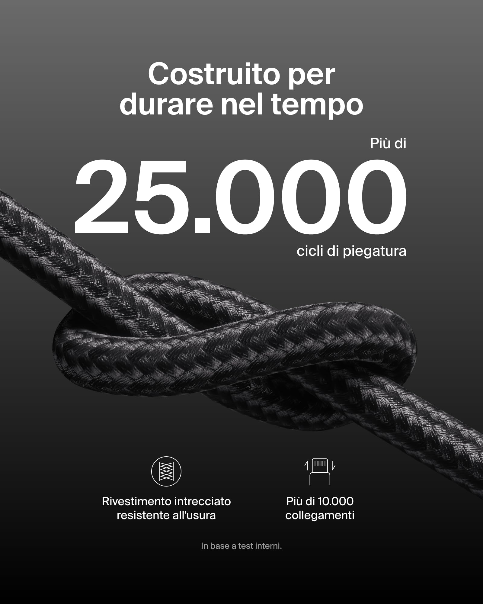 Belkin Confezione da 2 cavi intrecciati USB-C con connettore Lightning da 1,5 m, cavo flessibile per ricarica rapida, cavo Lightning per iPhone 14 e precedenti, iPad 9a gen. e AirPods, nero