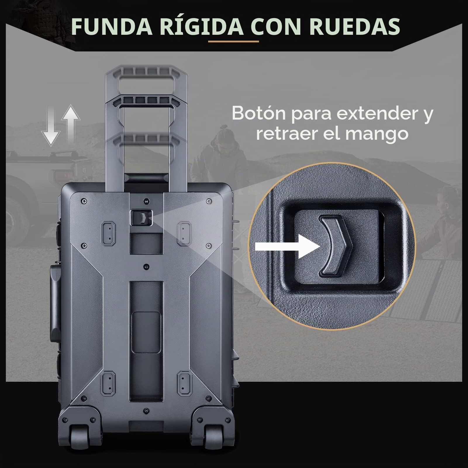 Lykus Maletín/Maleta/Estuche/Case Impermeable con Rueda y Espuma Personalizable, Adecuado para cámaras, Lentes, Equipos electrónicos y más