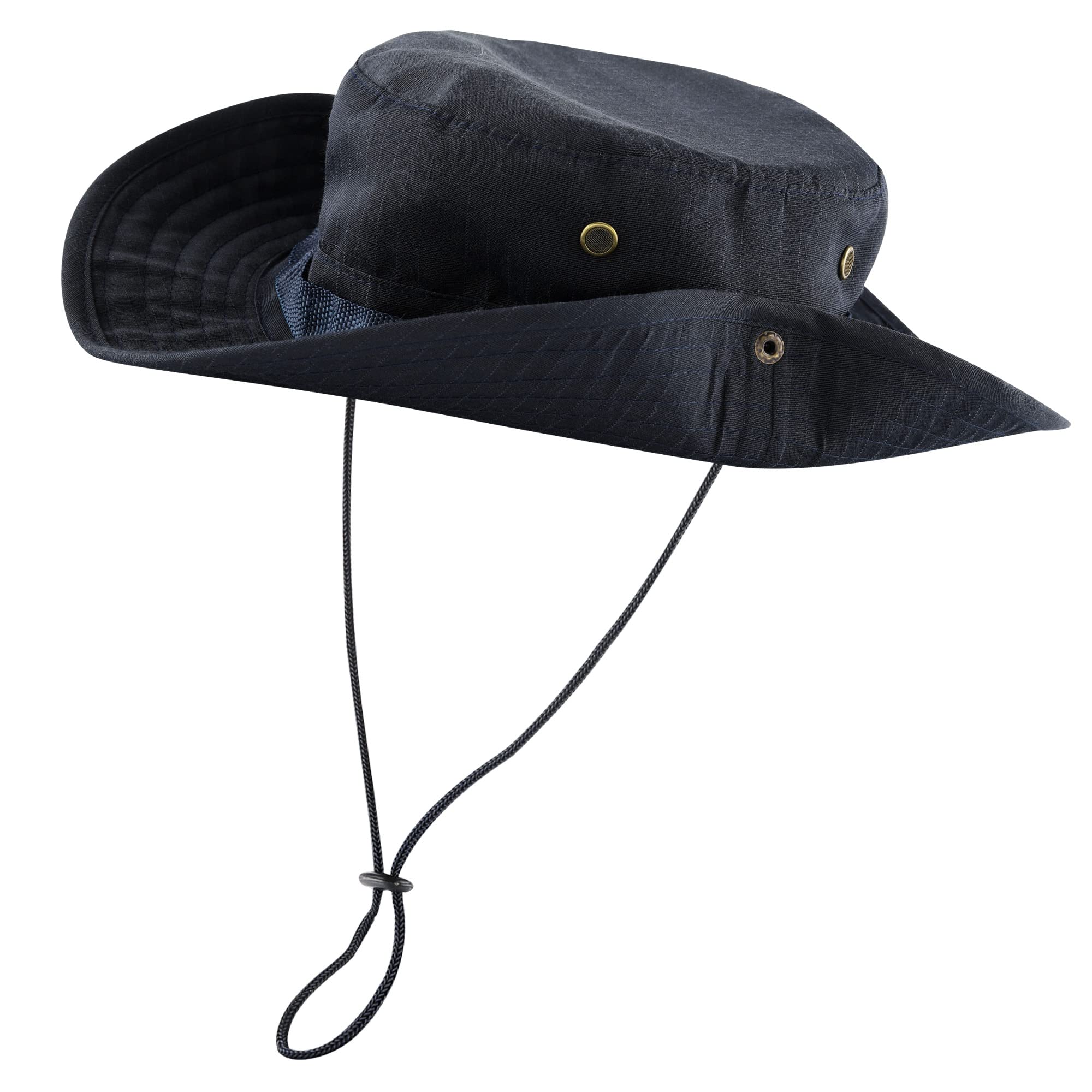 FALETO Bucket Hat Boonie Cowboy Hat Wide Brim Caps Fishing with Adjustable Strap Navy