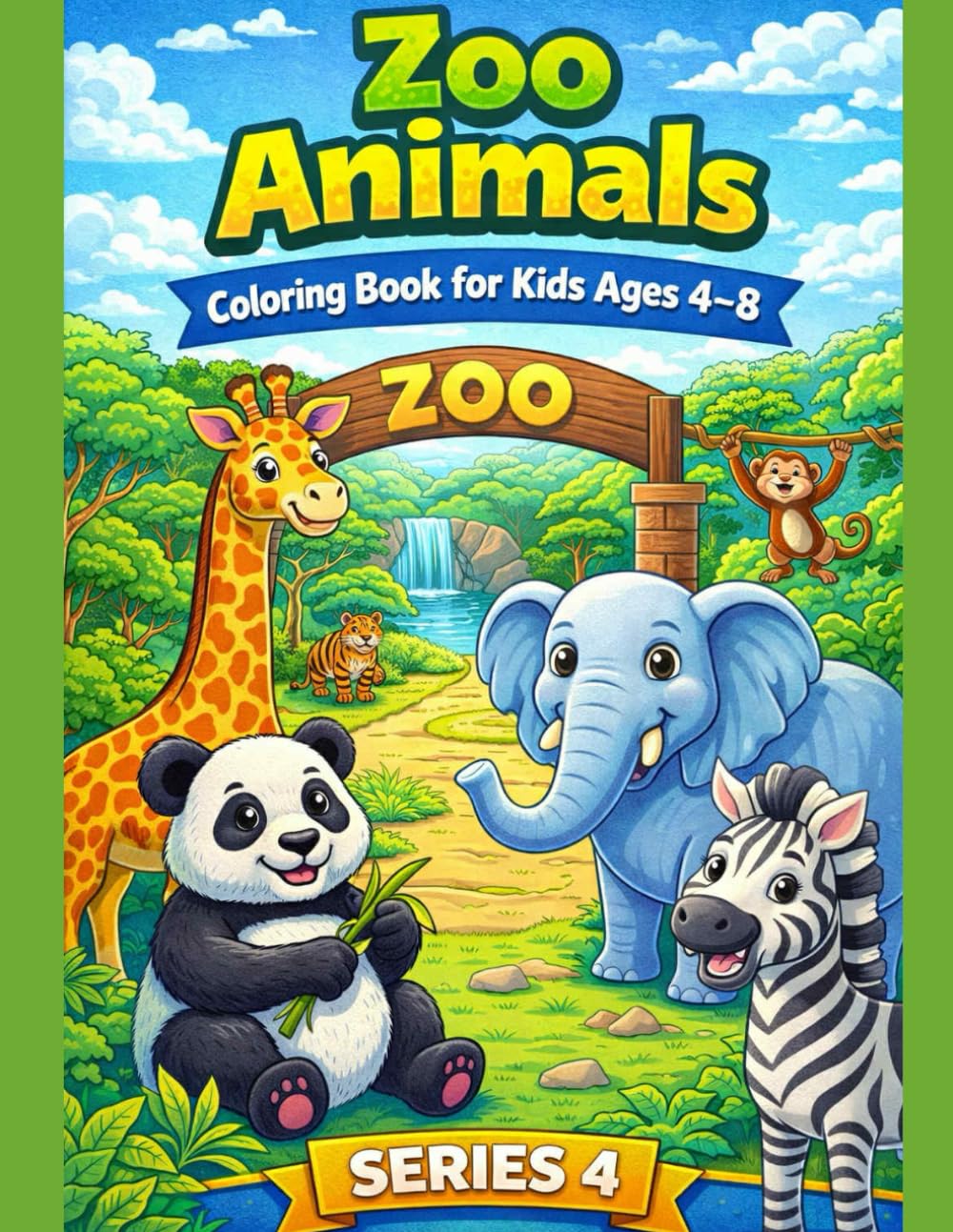 ZOO ANIMALS COLORING BOOK FOR KIDS 4-8 (Kids Coloring Adventure Series)