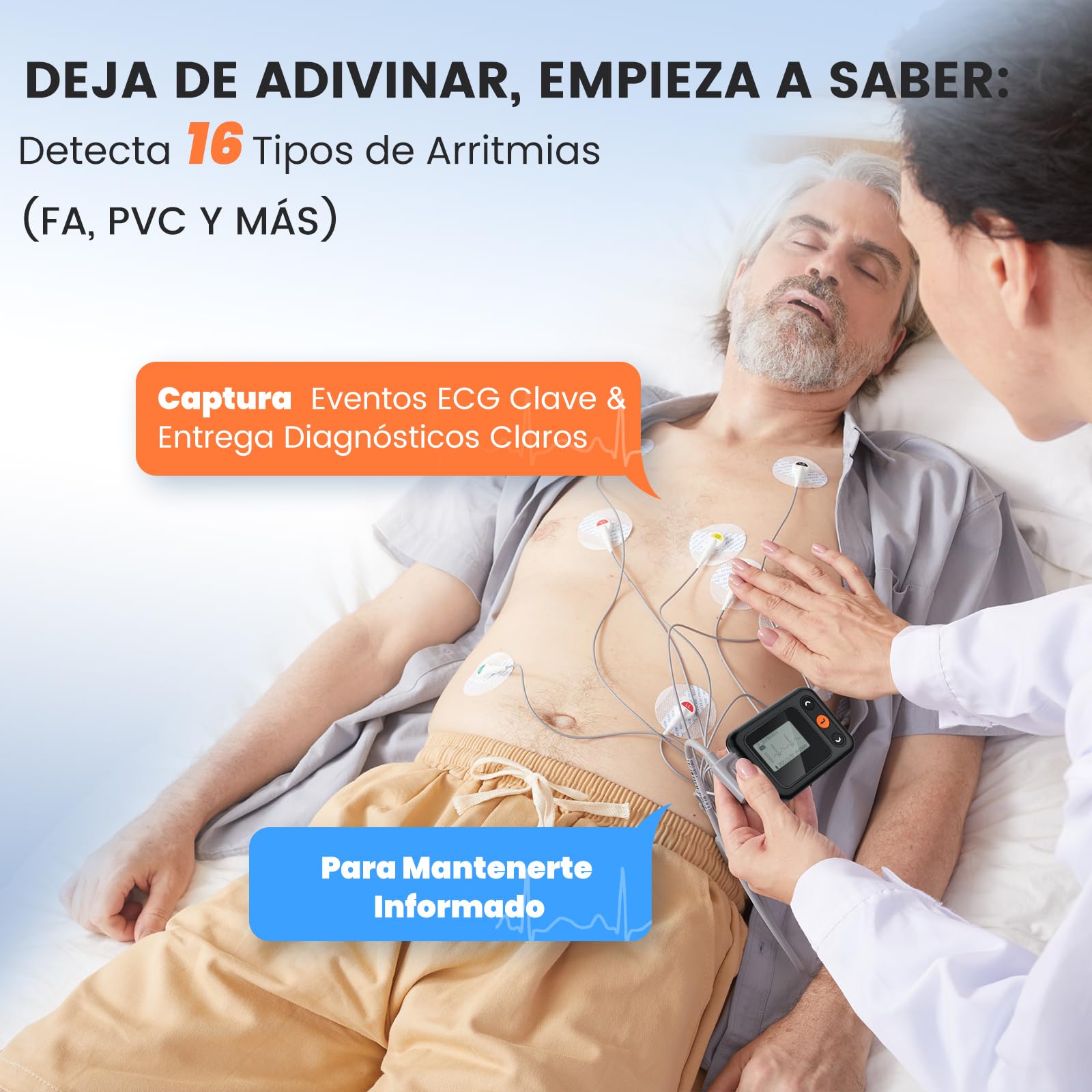 CheckMe 2026 ECG Aggiornato per Casa & ECG 12 Derivazioni – Analisi IA Potente e Registrazione Completa 24h: Monitor Holter Portatile per Monitoraggio Cardiaco Continuo con Software PC/Mac