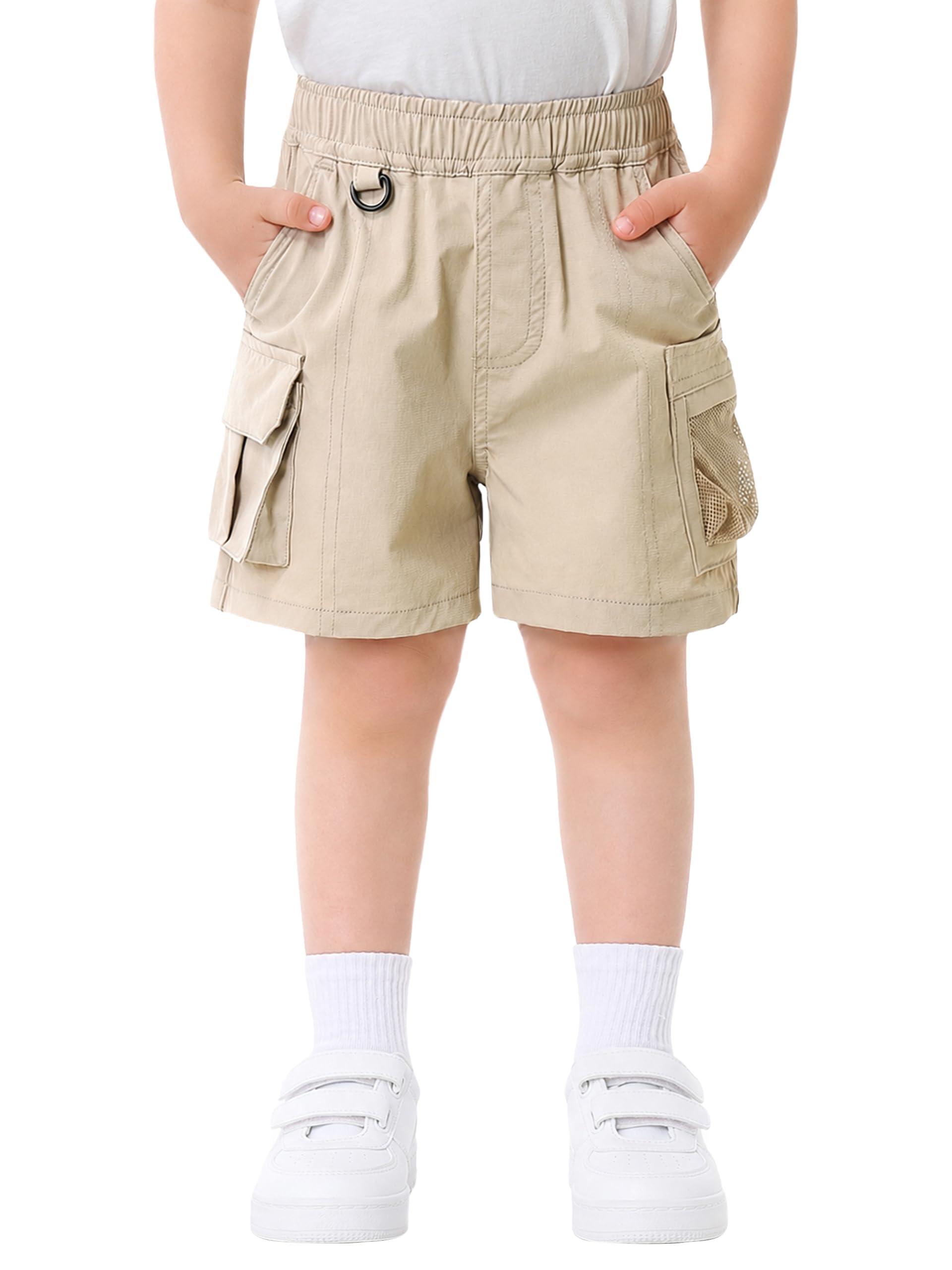 Volunboy Pantaloncini Cargo Bambino Asciugatura Rapida, Shorts Estivi Leggeri con Tasche e Vita Elastica