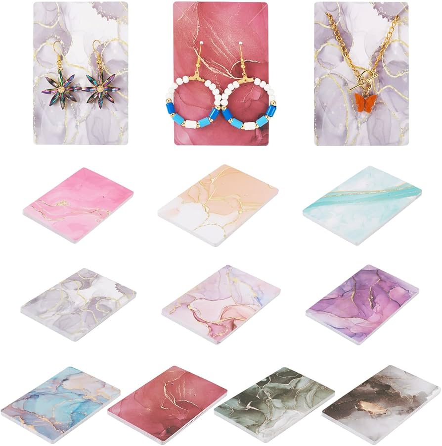 アクセサリー台紙☆ハート柄☆ ピアス台紙【名刺サイズ/15枚入】アクセサリー台紙/カスミソウ横