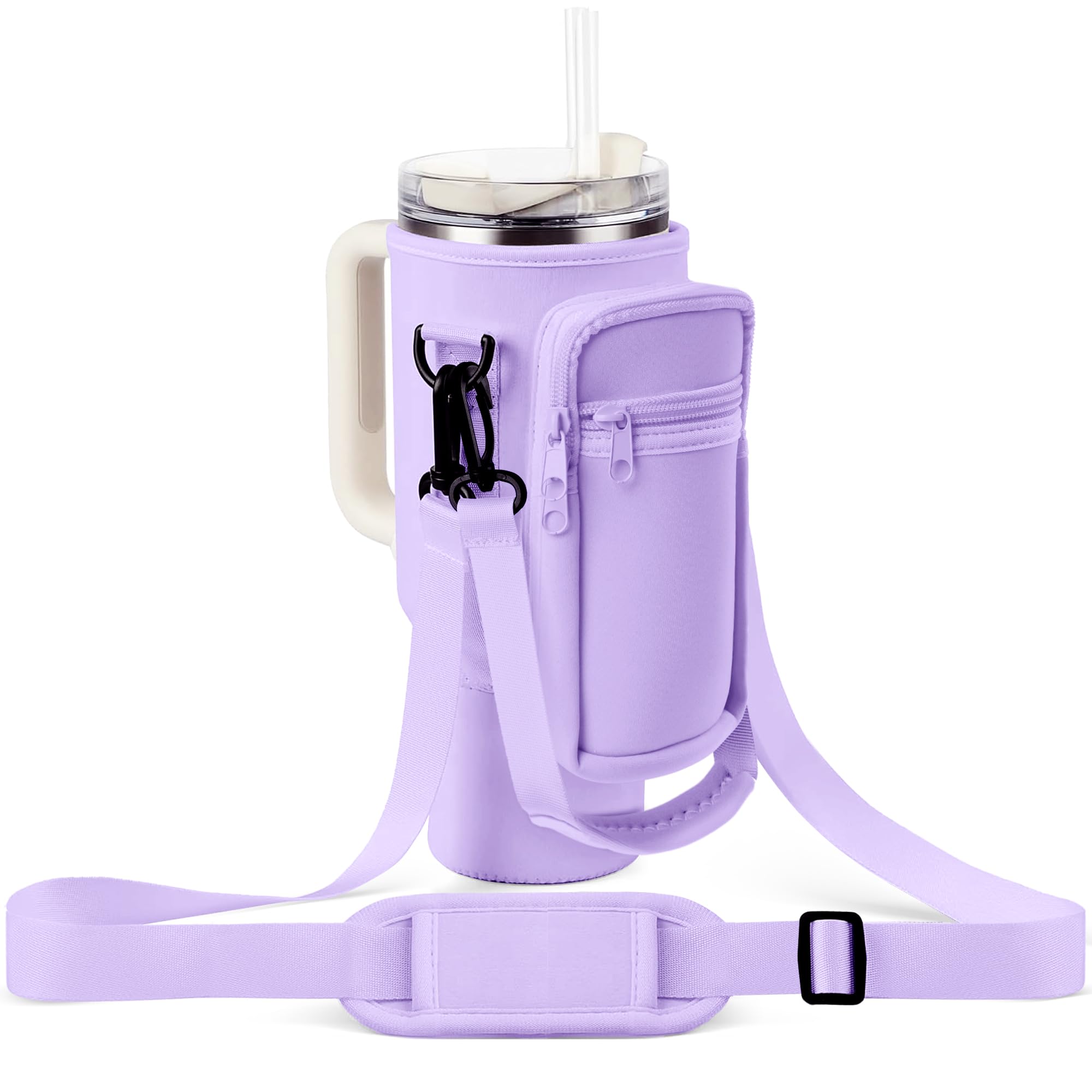 OniteWater Bottle Holder, Stanley Cup Carrier Accessories, Shoulder Strap Bag Pouch for 30/40 oz Tumbler with Handle, for GYM Walking Travelling Camping Outdoors
