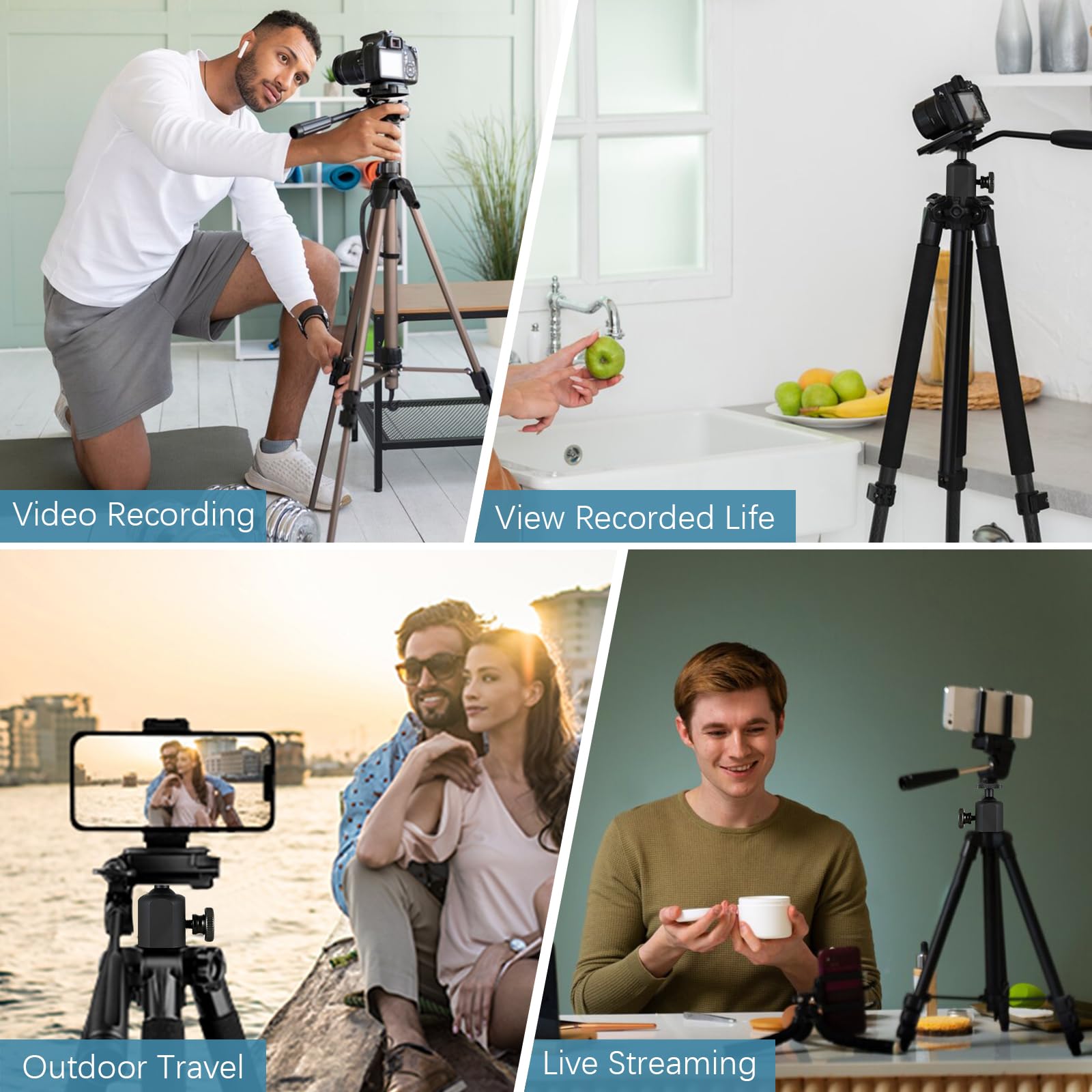 Testa a sfera Mini Ball Head con adattatore per flash da 1/4, girevole a 360°, con adattatore hot shoe per fotocamera e monitor LCD, microfono, luce LED, ecc. (nero x2)