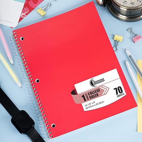 Miniatura 8 de Rosmonde Cuadernos de composición con rayas universitarias, combinados, paquete surtido de 5 unidades, 200 páginas (100 hojas), tapa dura,