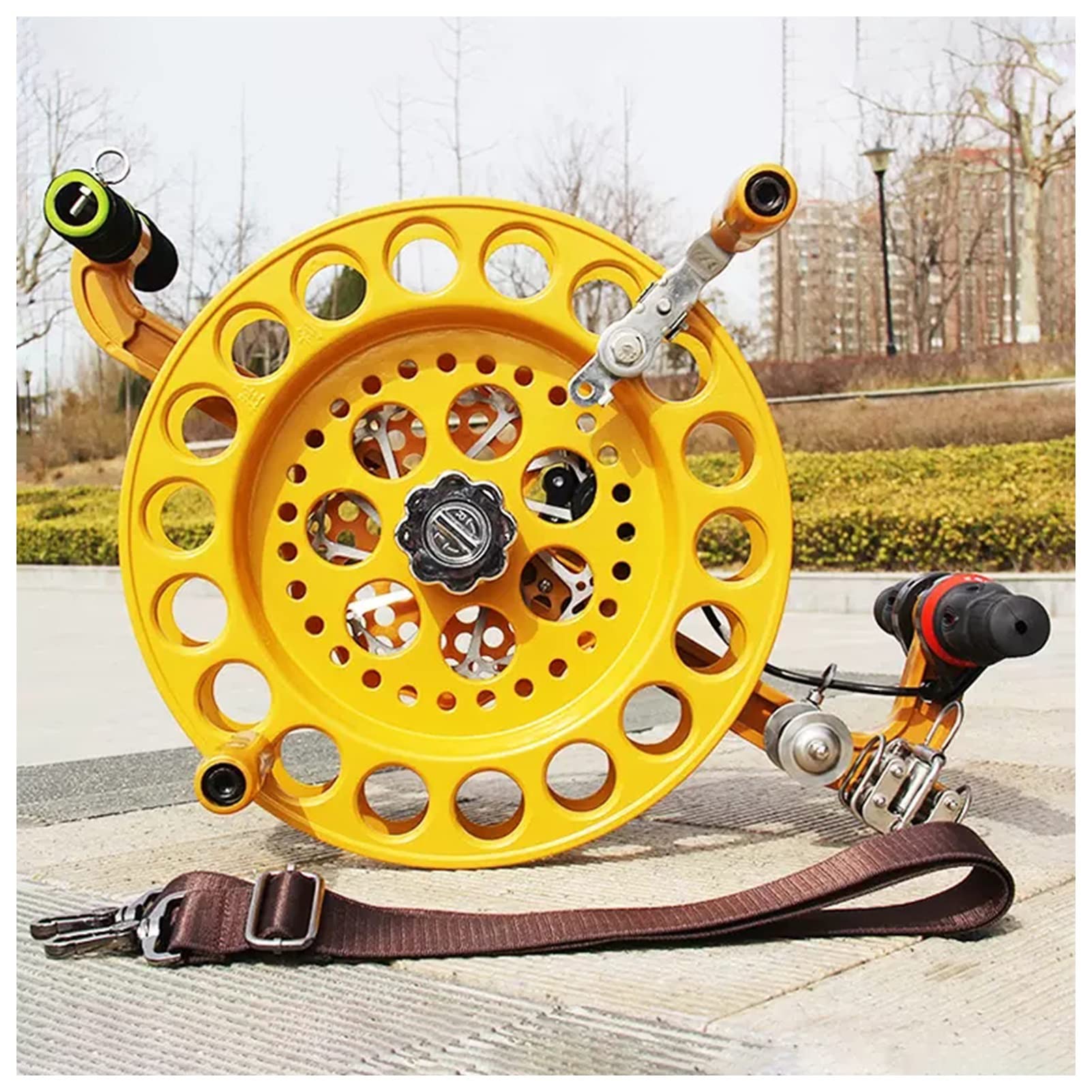 Drachenrolle für den Außenbereich, Schnurrad, Drachenschnurwickler, Schnurführung, Aktivitäten zum Drachenfliegen, Arbeitsersparnis (gelb, 32 cm)