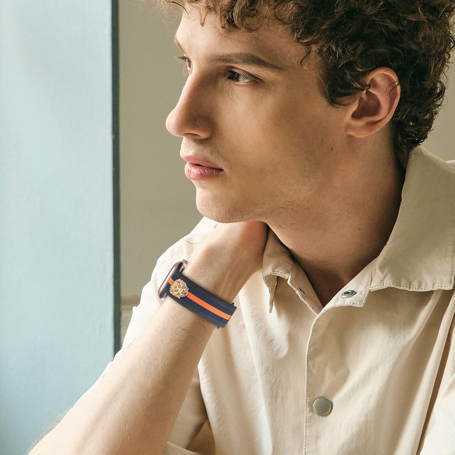 Designer Band with Charms Decor Compatible with Apple Watch Band 38mm 40mm 41mm 42mm 44mm 45mm 46mm 49mm Women Men, Stylish Silicone Sport Wristbands for iWatch Series 11 10 9 8 7 6 5 4 3 2 1 SE/3 Ultra 2/3 - Image 6