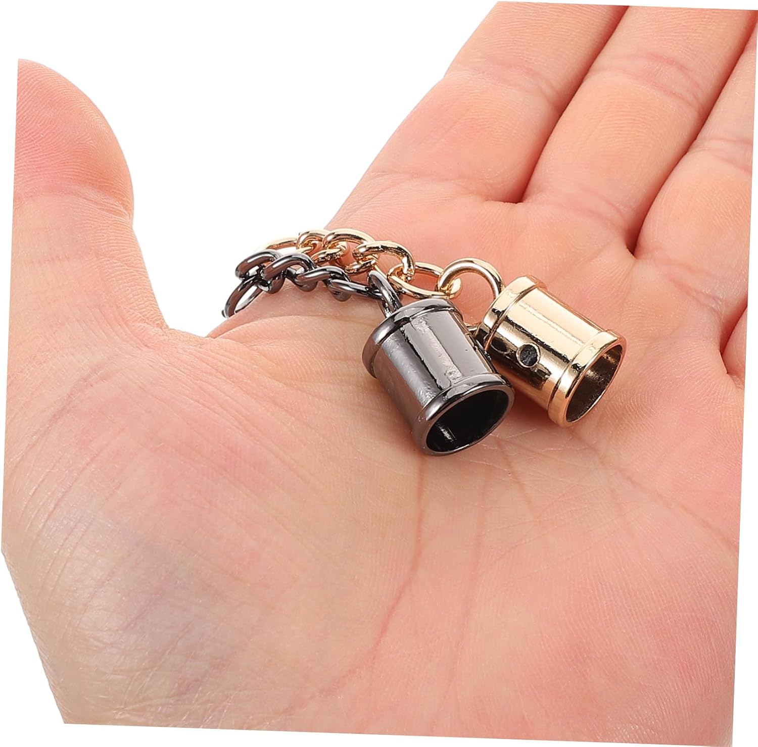 DOITOOL 24pcs Cord End Caps: Buckle Tips with Chain for Tassel DIY Craft Keychain Necklace Bracelet Jewelry Making Accessories