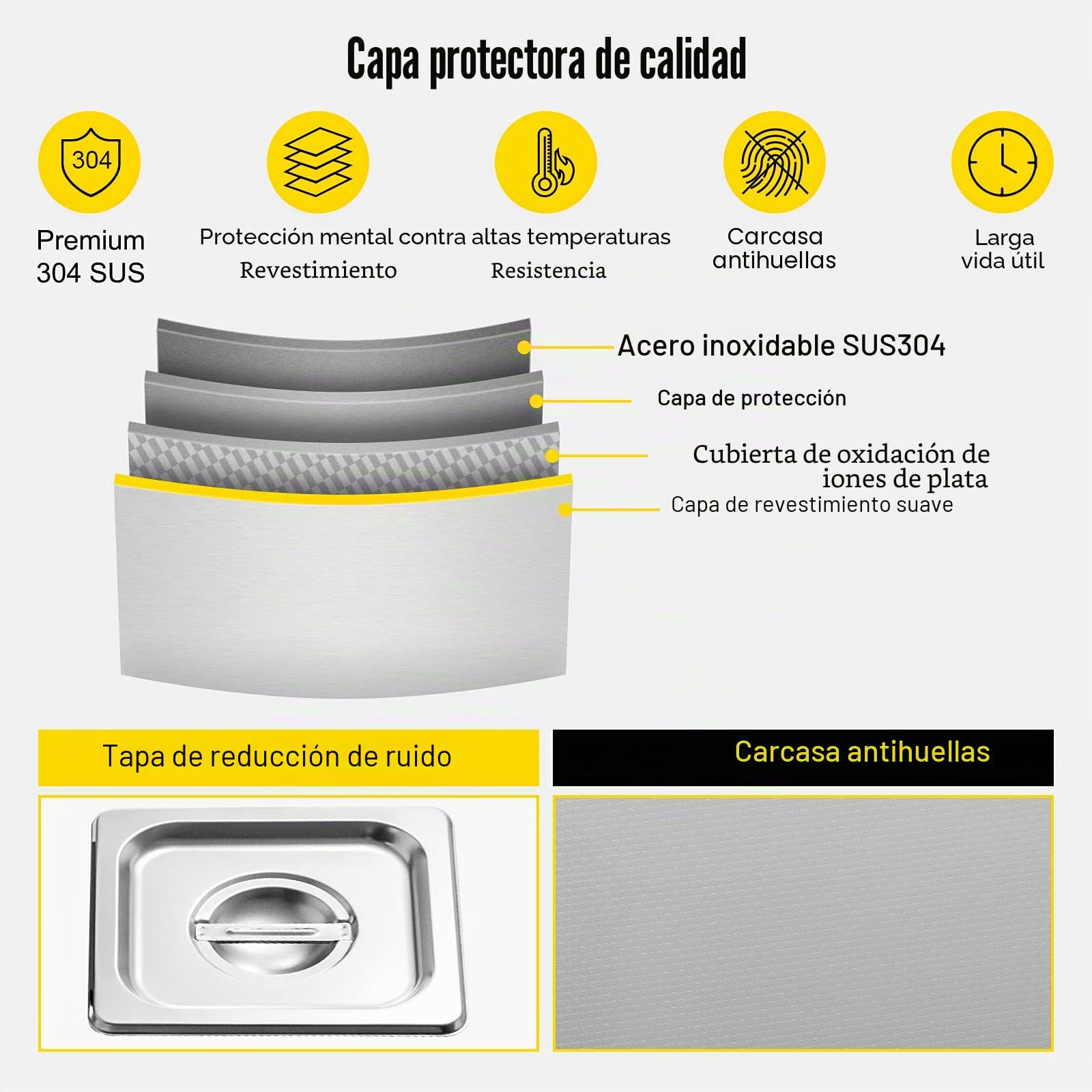 VEVOR Limpiador Ultrasónico 2L 60W Profesional Acero Inoxidable 40 kHz Pantalla LED para Joyas Reloj Gafas
