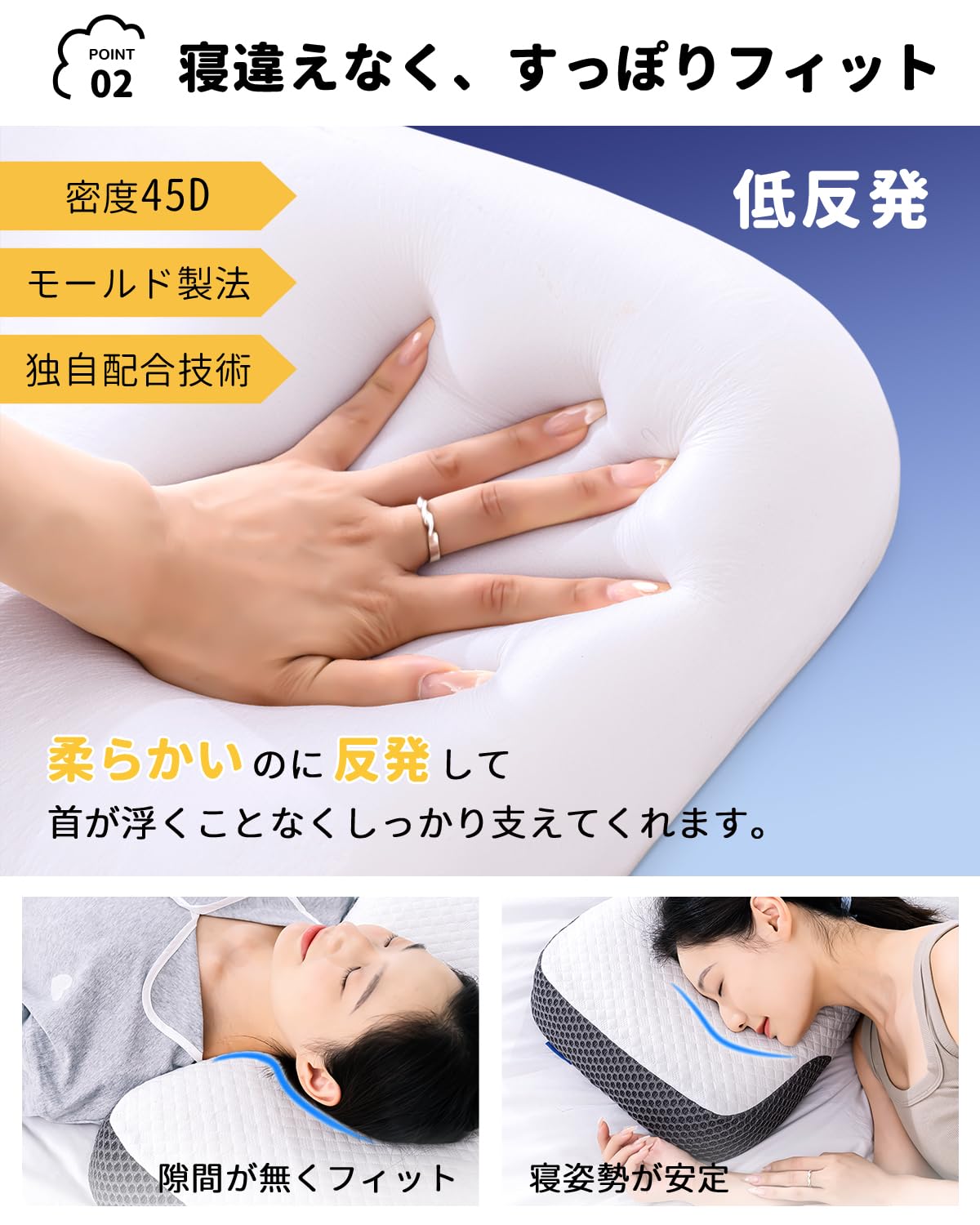 Amazon｜低反発枕 首が痛くならない 快眠枕 中央くぼみ 枕 横向き