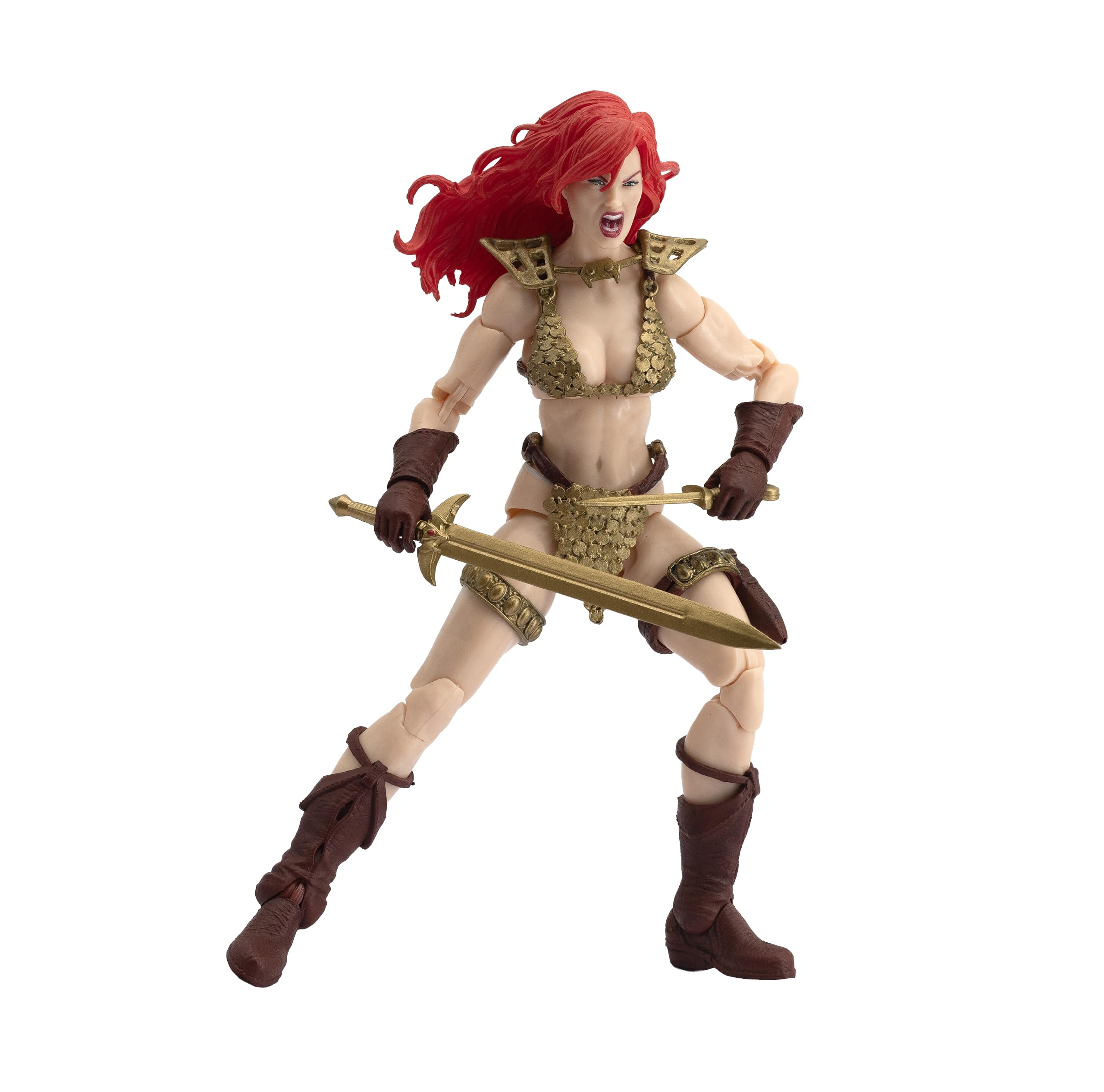 Boss Fight Studio Epic H.A.C.K.S. Action Figure Red Sonja Gold & Red - Statuetta da collezione altamente articolata, personalizzabile con accessori e parti intercambiabili - Scala 1:12