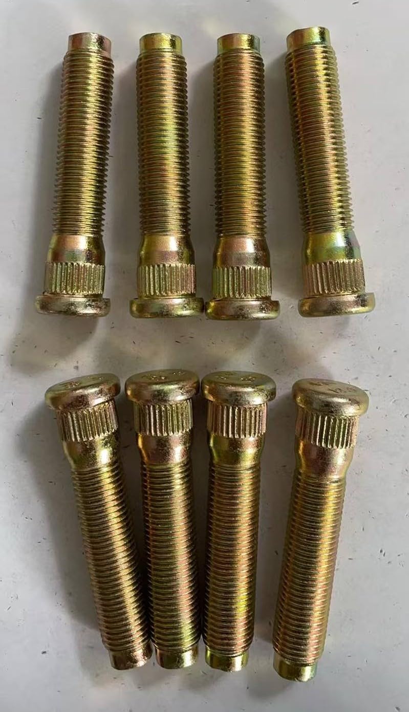 8Pcs M14*1.5 Serrated Front Wheel Lug Stud 610-490 15.7mm Knurl, 69.75mm Length Replacement for 2003-2016 Ford F250 F350 F450 F550
