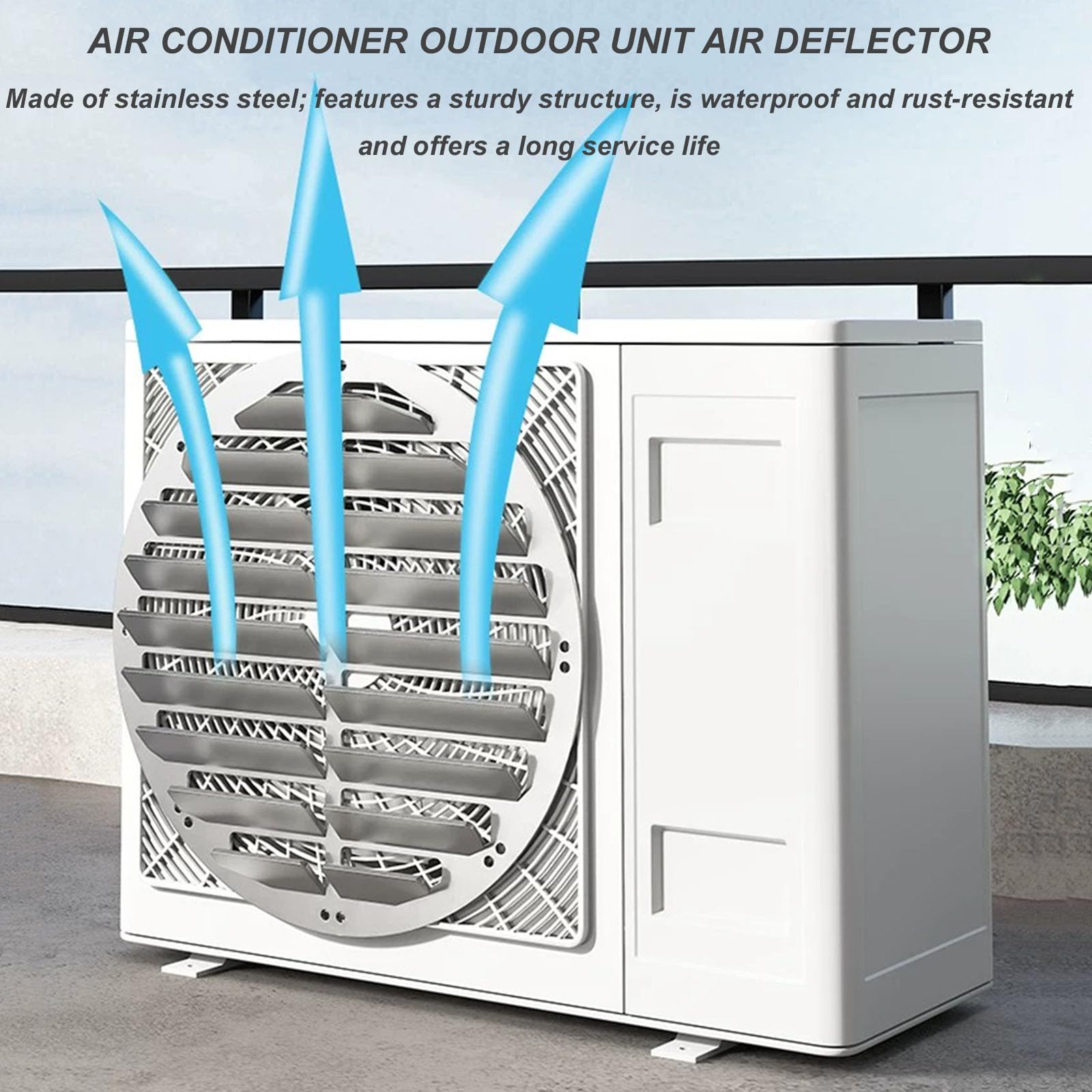 Deflettore antivento per unità esterna del condizionatore,Schermo direzionale dell'aria del condensatore del regolabile,Copertura di ventilazione esterna del condizionatore in acciaio inossidabile |