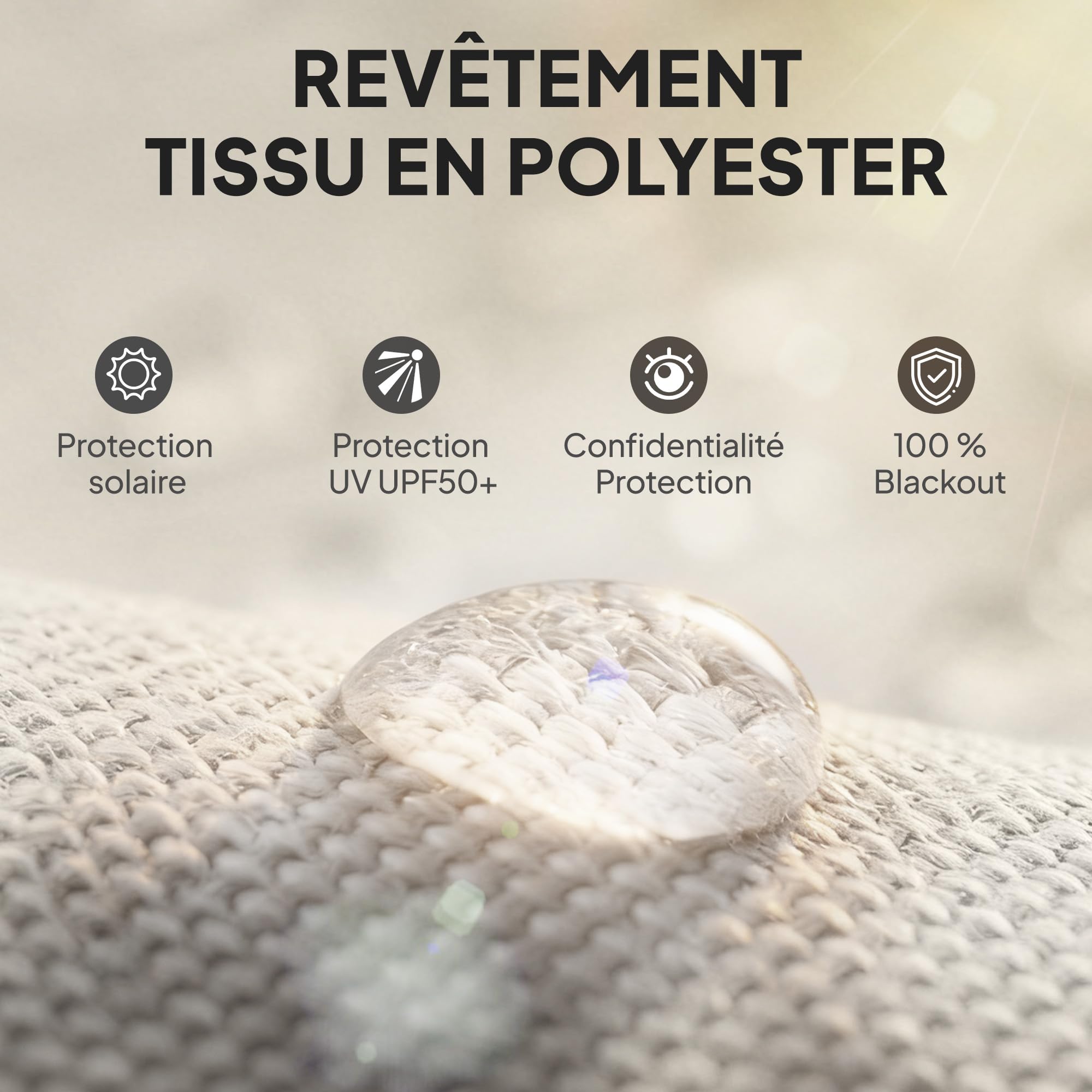 Outsunny Store Enrouleur Extérieur Occultant Manivelle 250x160cm Crème