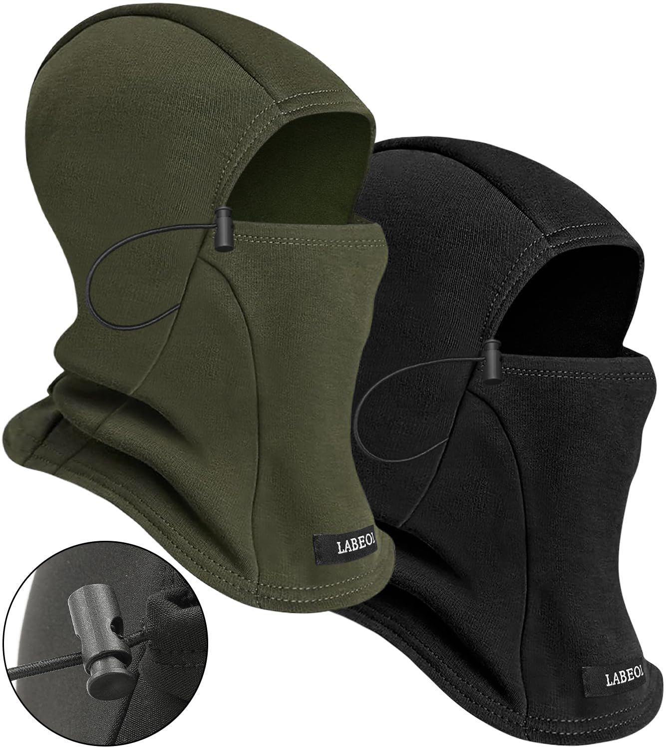 2 Pack Kids Balaclava Ski Mask Winter Face Mask for Boys Girls Windproof Face Cover with Adjustable Drawstring