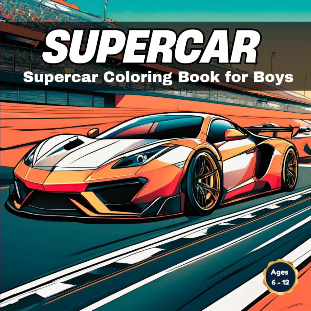 Supercar Coloring Book for Boys: 50 Life-like Illustrations for Car Enthusiasts