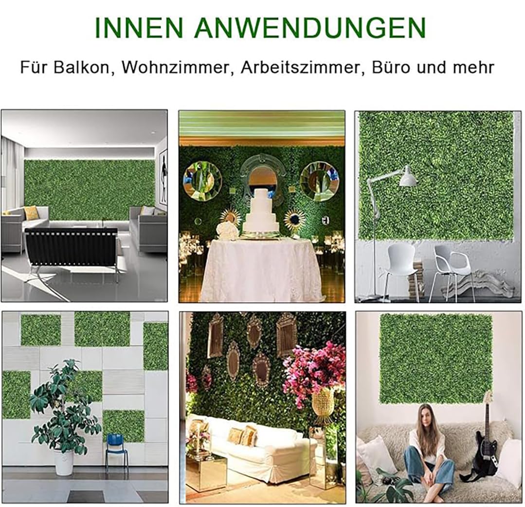 Künstliche Pflanzenwand 1 Stück Graswand Deko UV Geschützt Sichtschutz Balkon Pflanzenwand Paneele Künstliche Hecke Wiese Wand Wandbegrünung 1 * 3M Fur Hochzeit Haus Verzierung Grasmatte(8#)