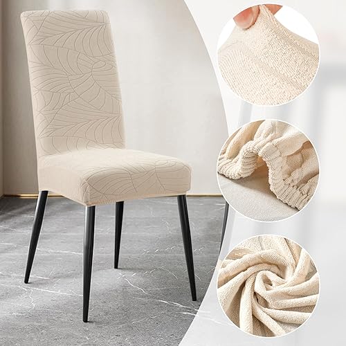 Miniatura 3 de YISUN Juego de 4 fundas para sillas de comedor, fundas elásticas de jacquard para sillas, fundas para sillas Parsons, extraíbles y lavables, fundas