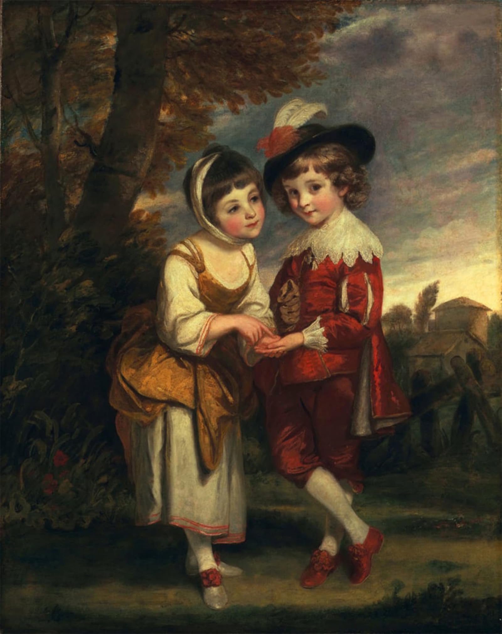 ARTXLXXBN Famous Print Painting Colorful Art Print Lord Henry Spencer and Lady Charlotte Spencer Later Charlotte Nares by Joshua Reynolds Canvas Art Decorations for Home Decor 60x90cm