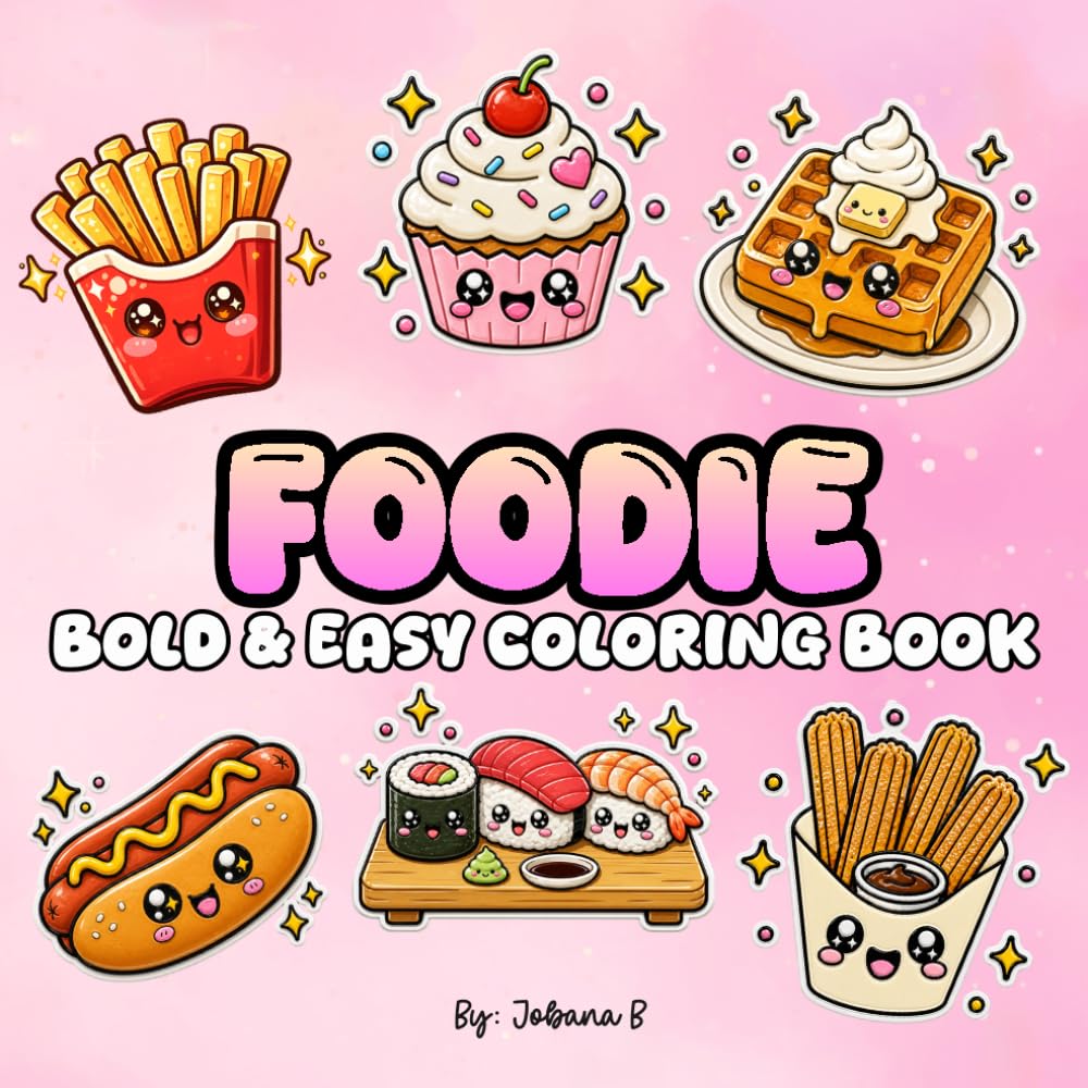 Food Bold & Easy Coloring Book